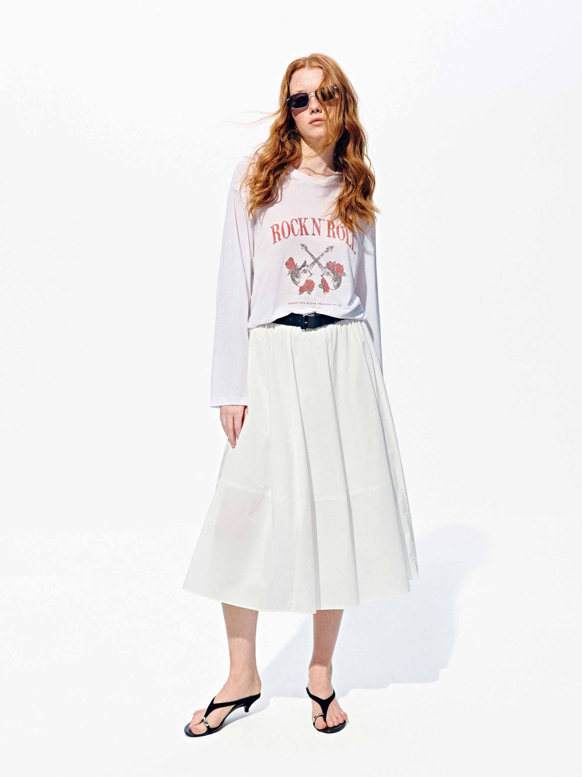 A-line Elastic Waistband Skirt - Image 2