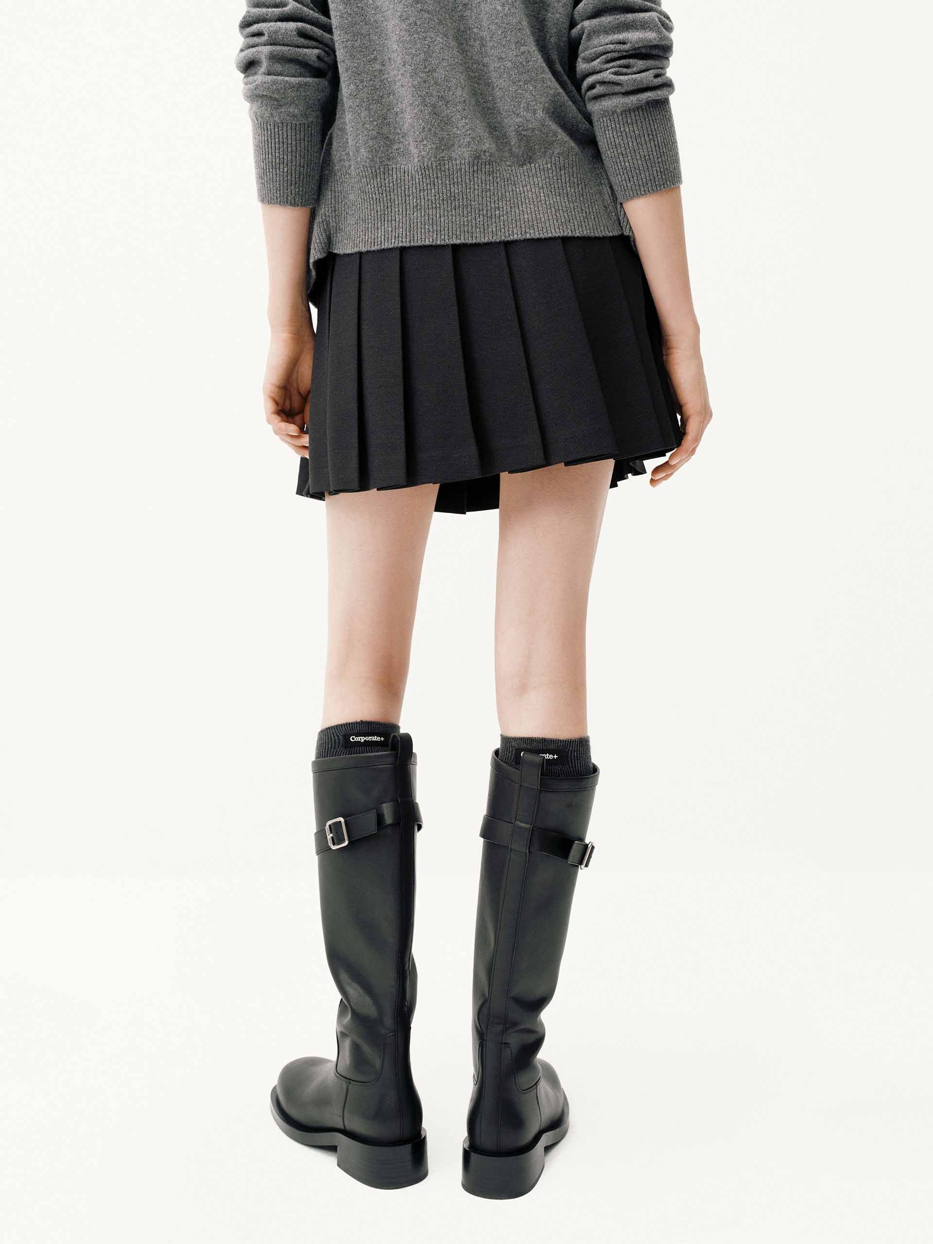 A-line Pleated Belt Skirt - Image 6