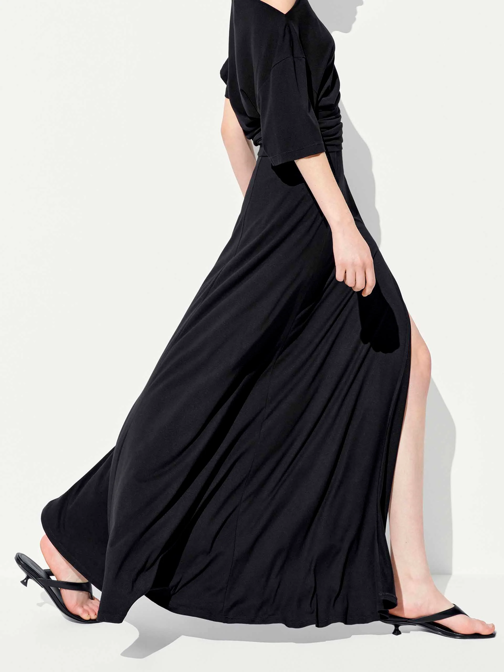 A-line Side Slit Maxi Skirt - Image 7