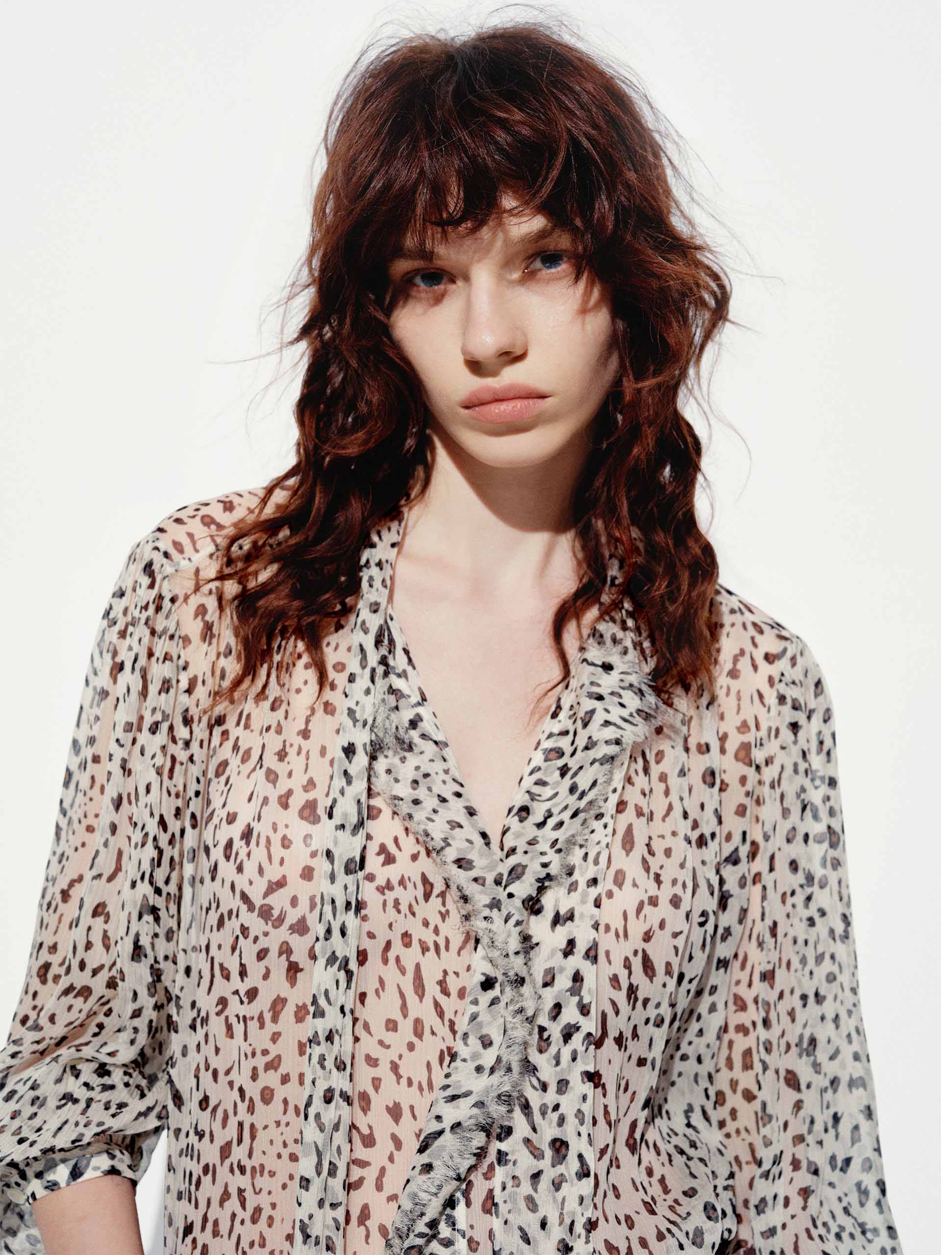 Animal Print Tie Blouse - Image 5