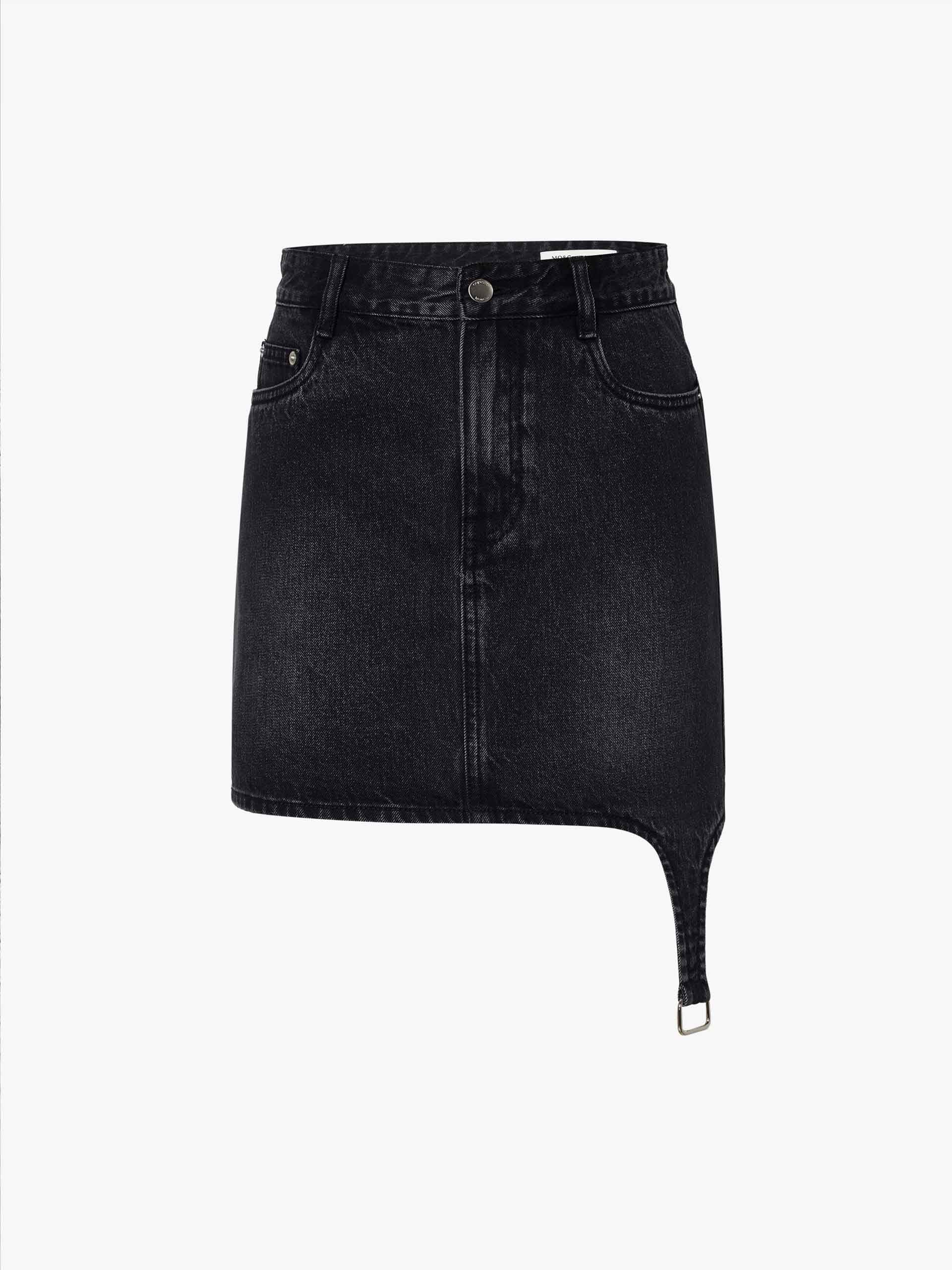 Asymmetric Cotton Mini Skirt - Image 15