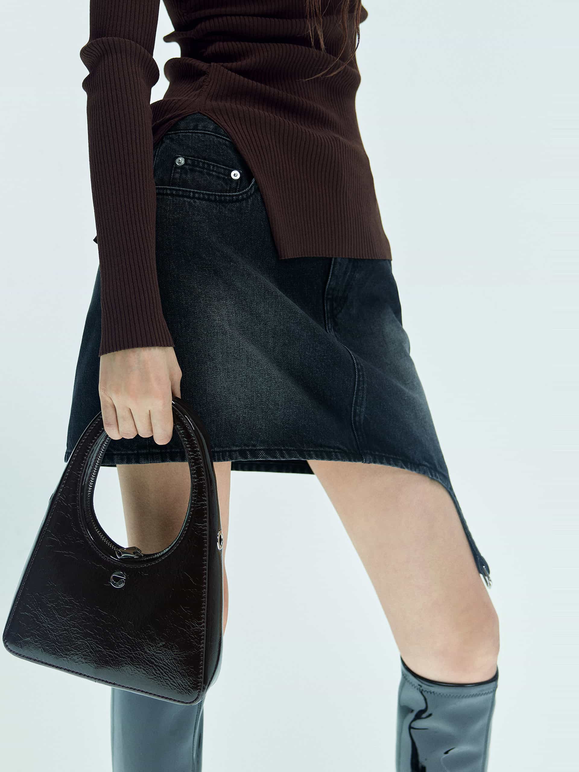 Asymmetric Cotton Mini Skirt - Image 16