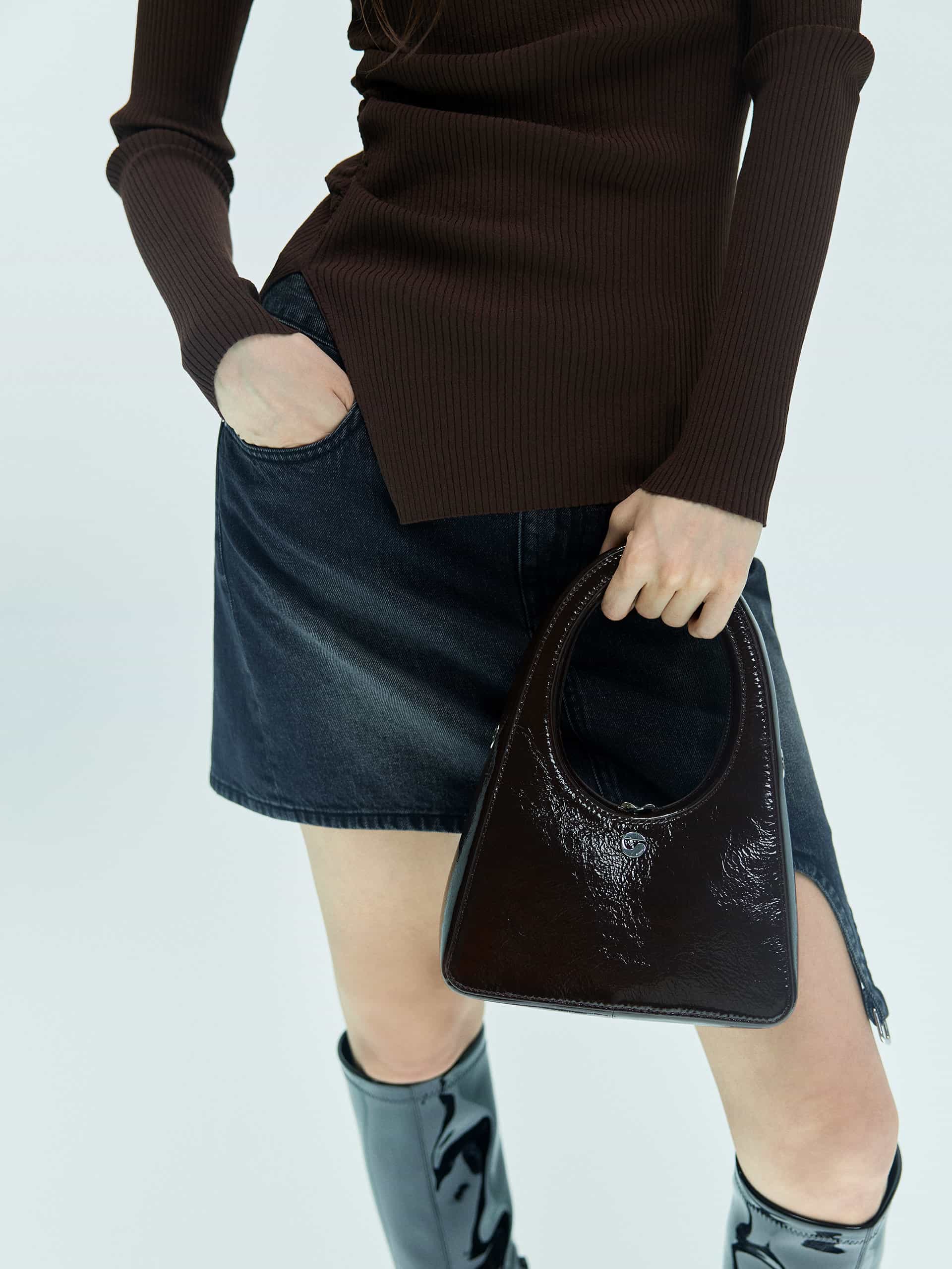 Asymmetric Cotton Mini Skirt - Image 17