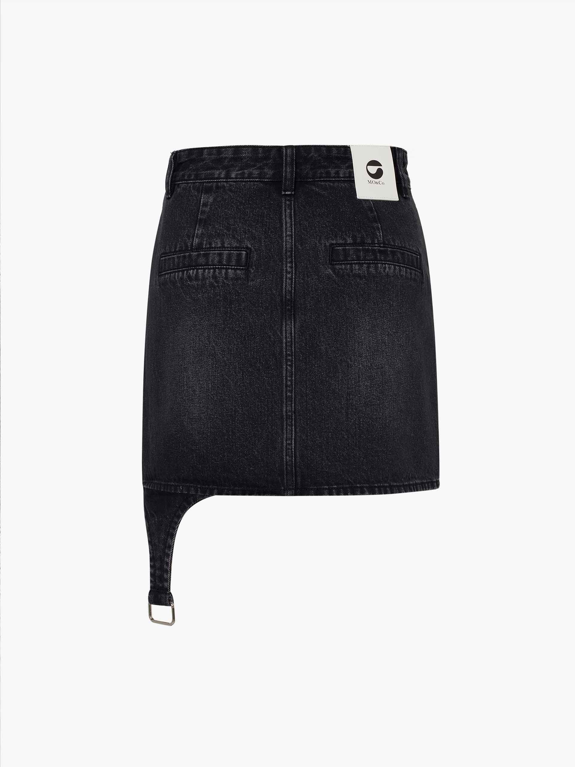 Asymmetric Cotton Mini Skirt - Image 18