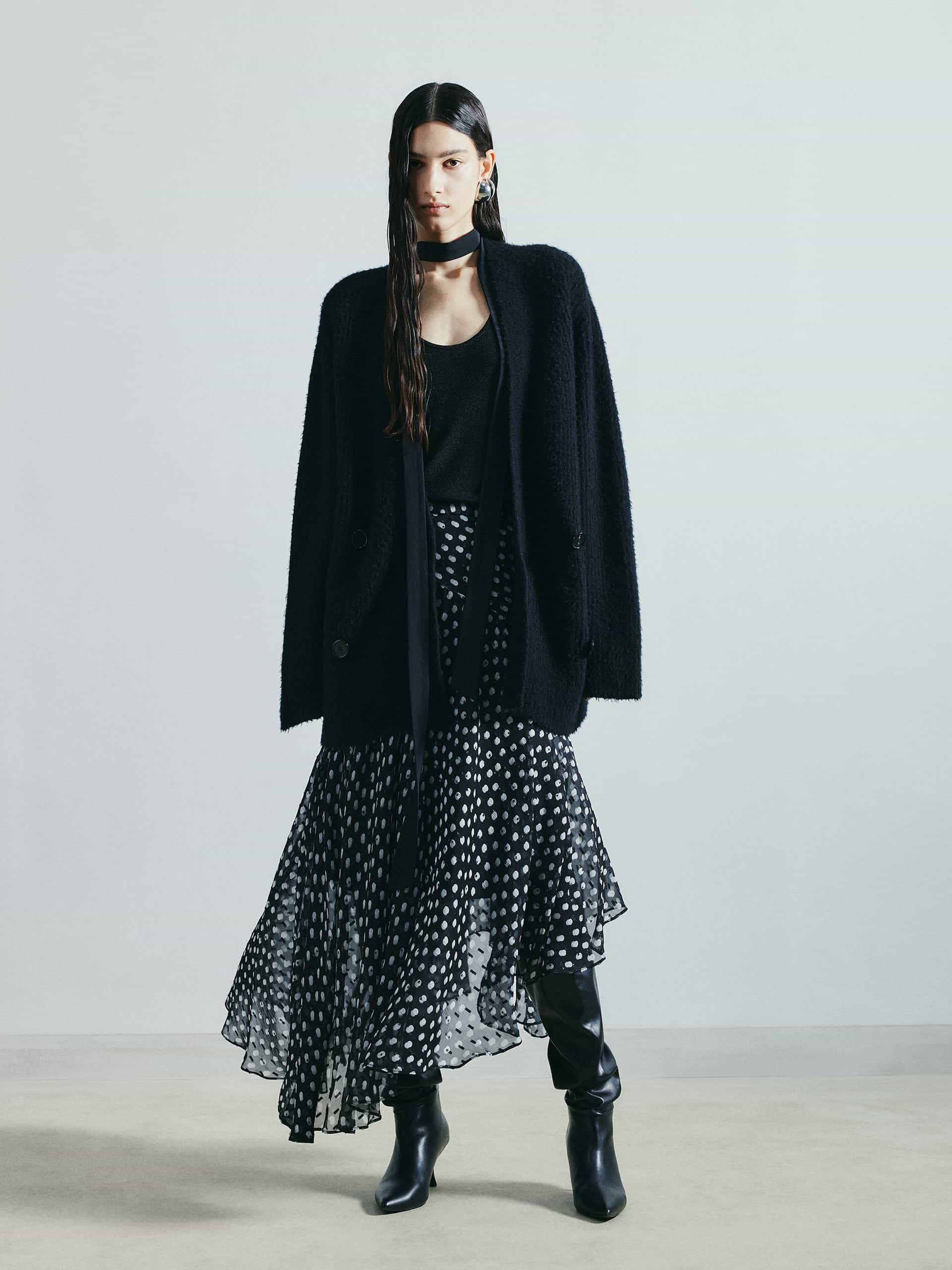 Asymmetric Polka Dot Skirt - Image 2