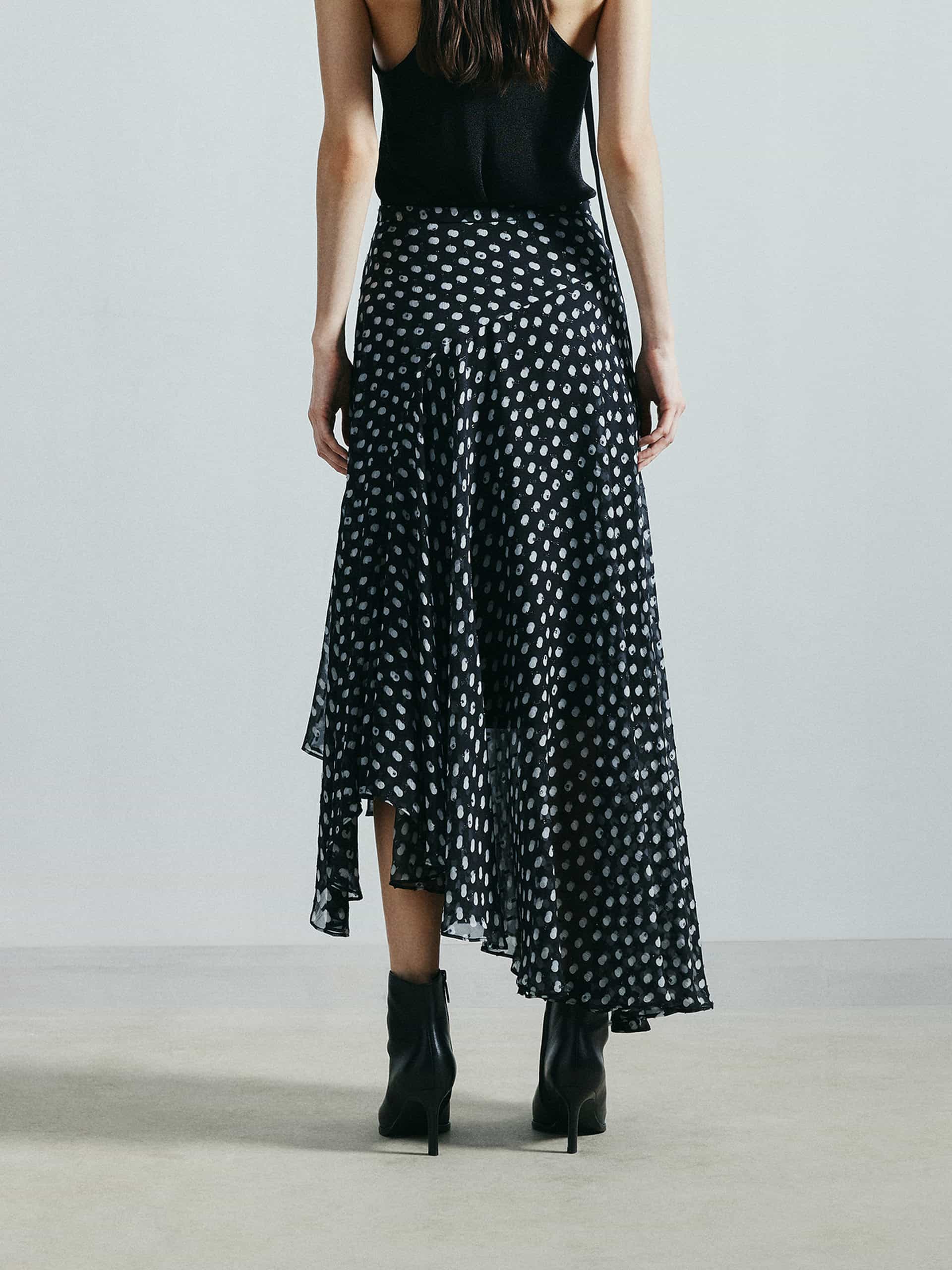 Asymmetric Polka Dot Skirt - Image 6