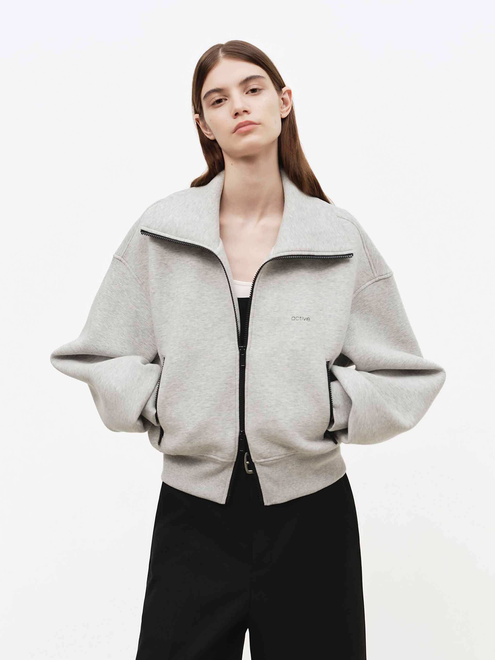 Athletic Cropped Zipper Jacket - Image 9