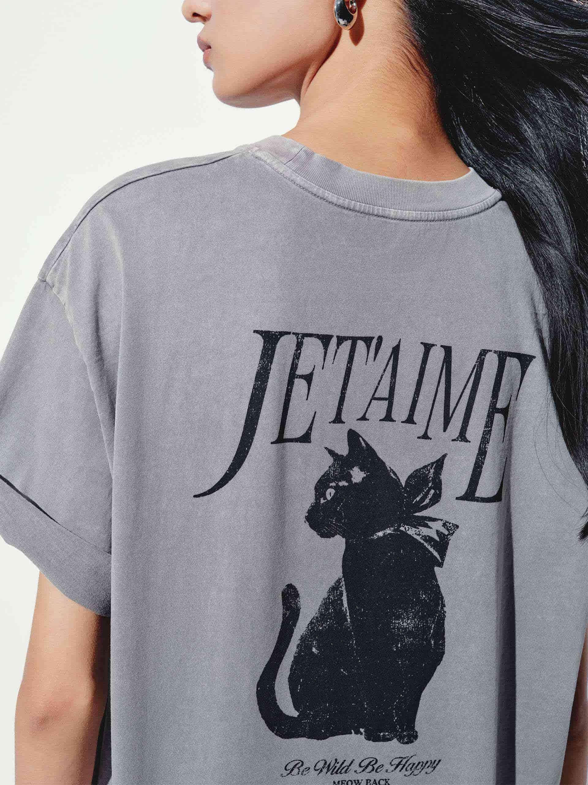 Back Cat Loose T-shirt - Image 8
