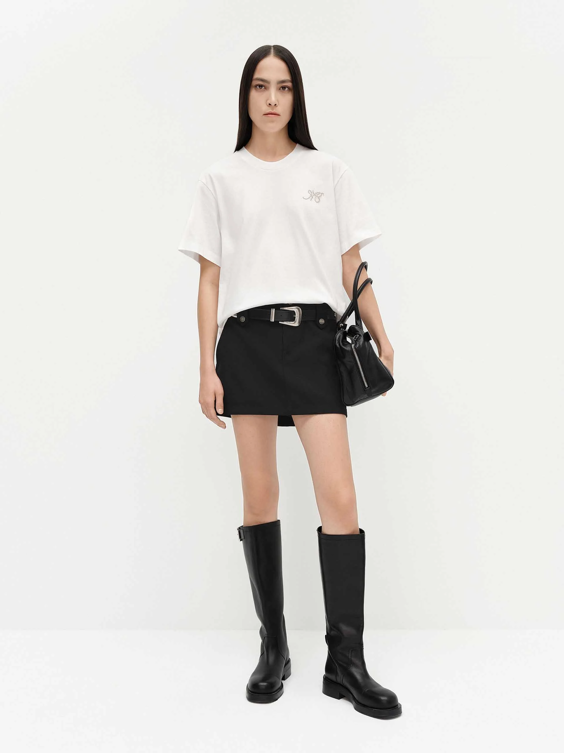 Back Cutout Cotton T-shirt - Image 2