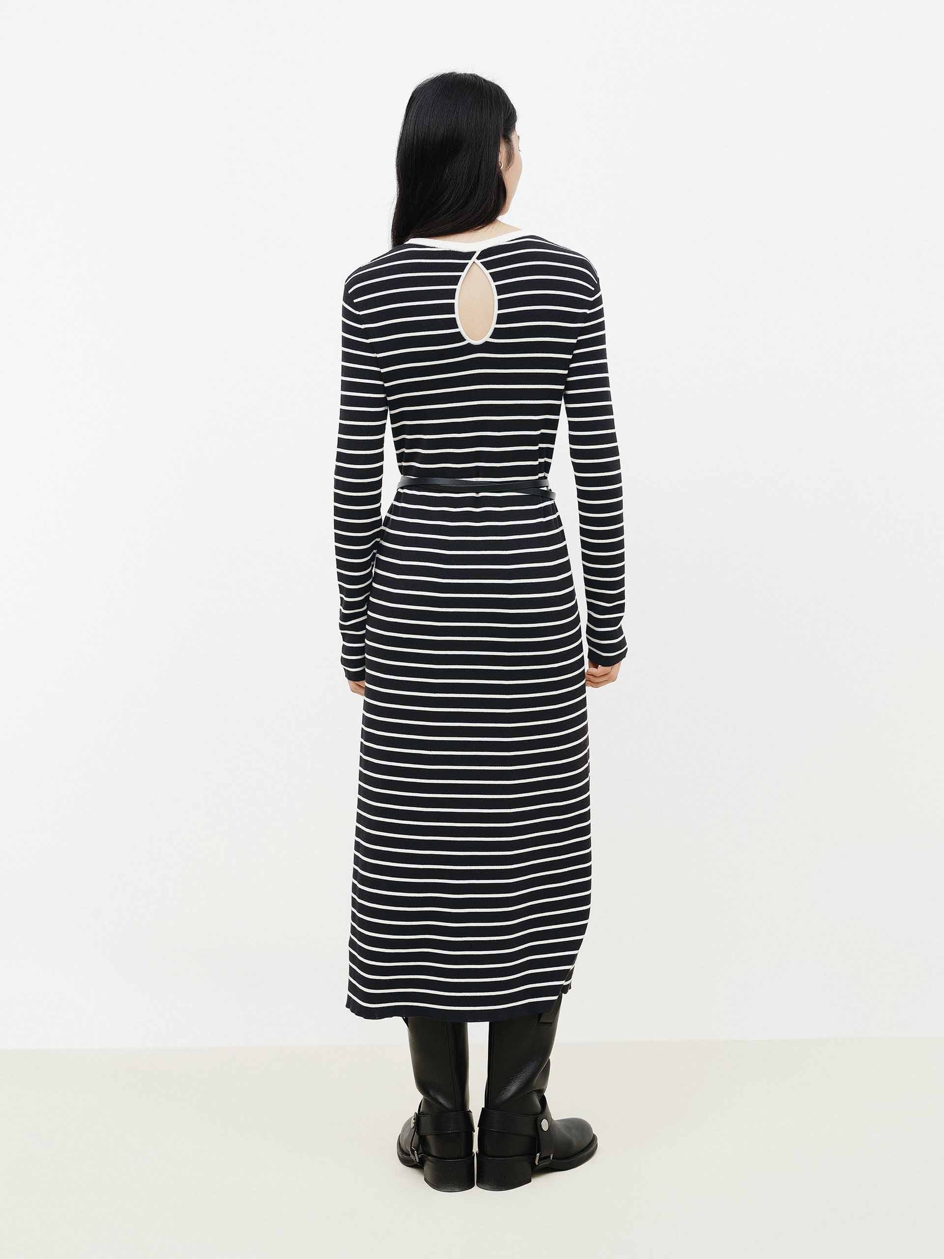 Back Cutout Striped Dress - Image 3