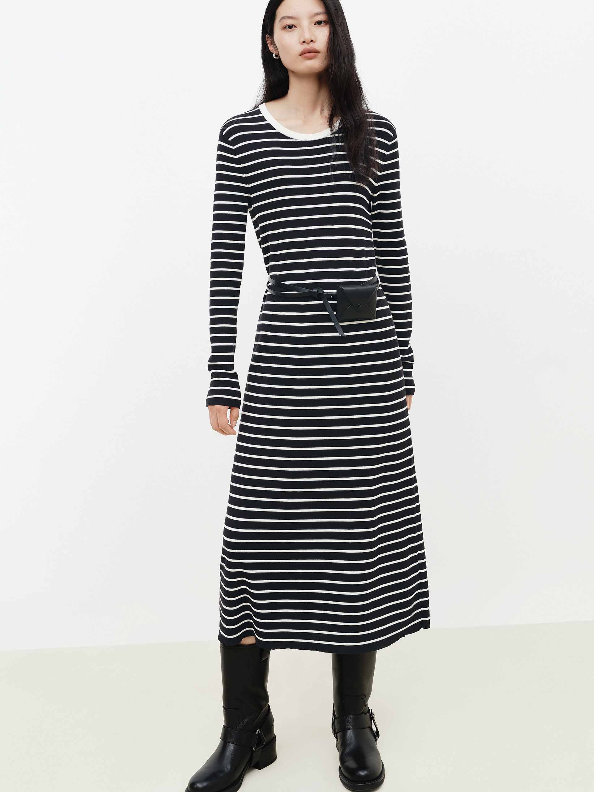 Back Cutout Striped Dress - Image 6