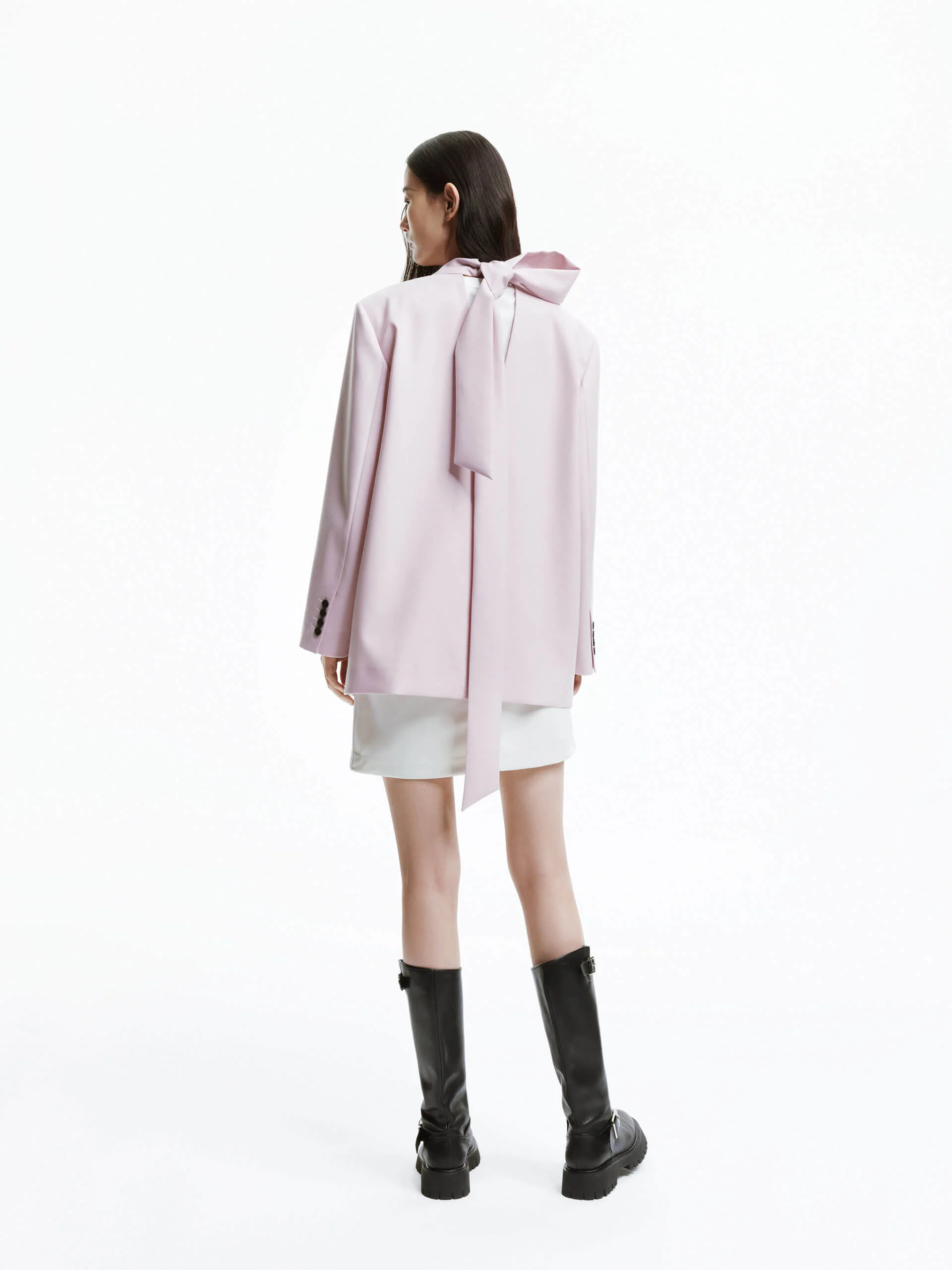 Back Cutout Tie Blazer - Image 12