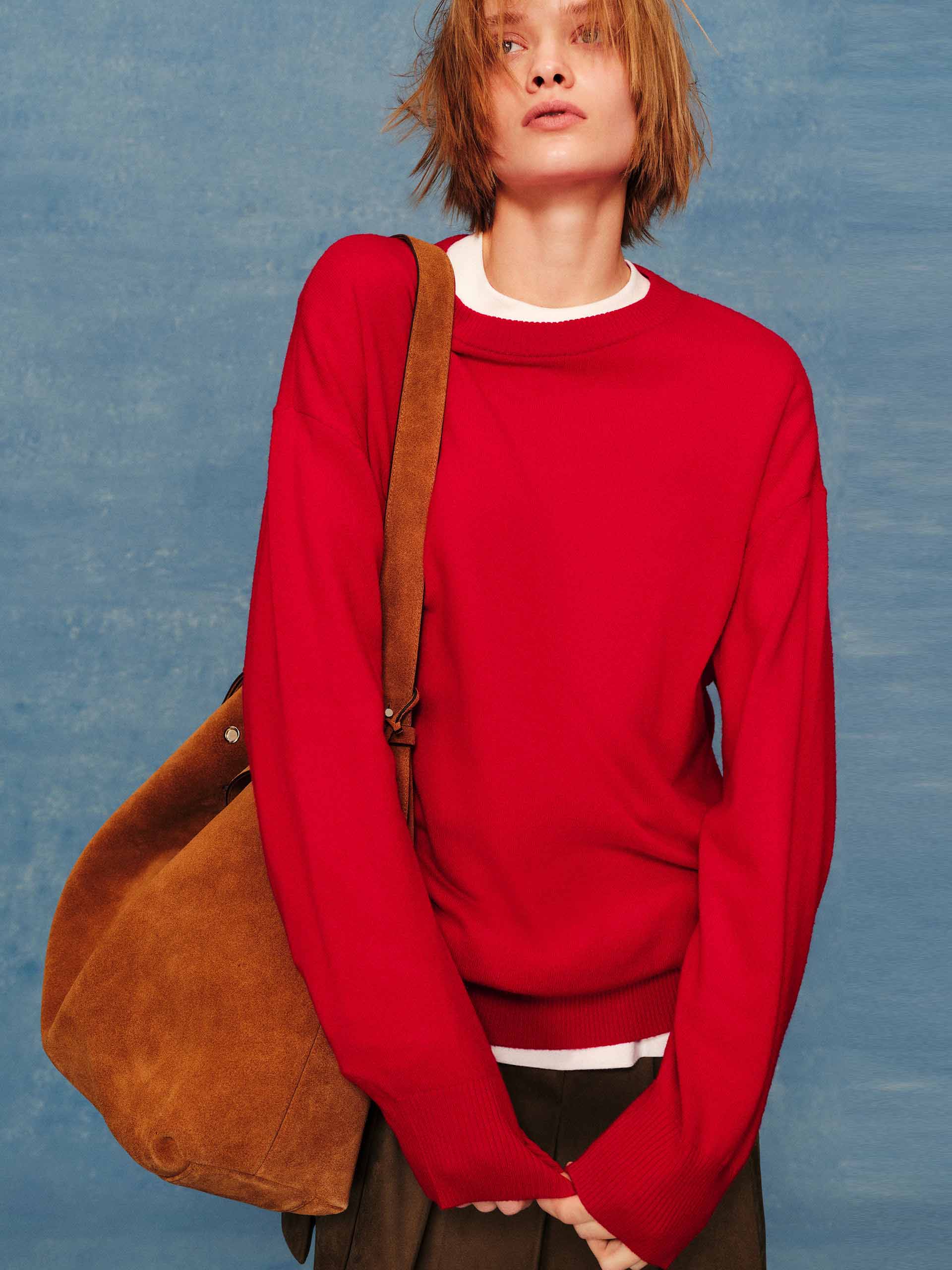 Back Silk Tie Knit Sweater