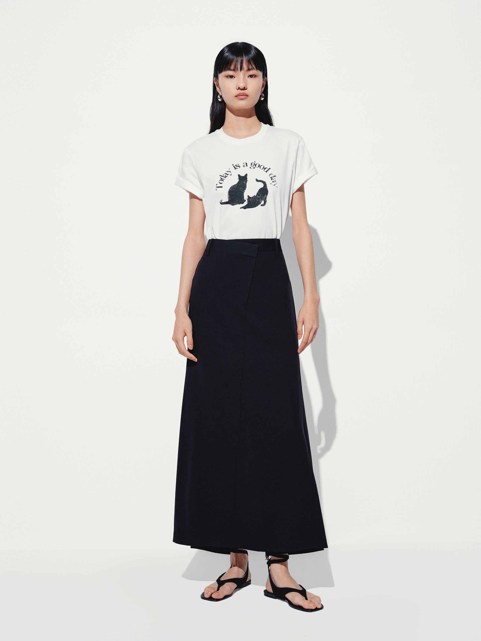 Back Slit A-Line Skirt - Image 2