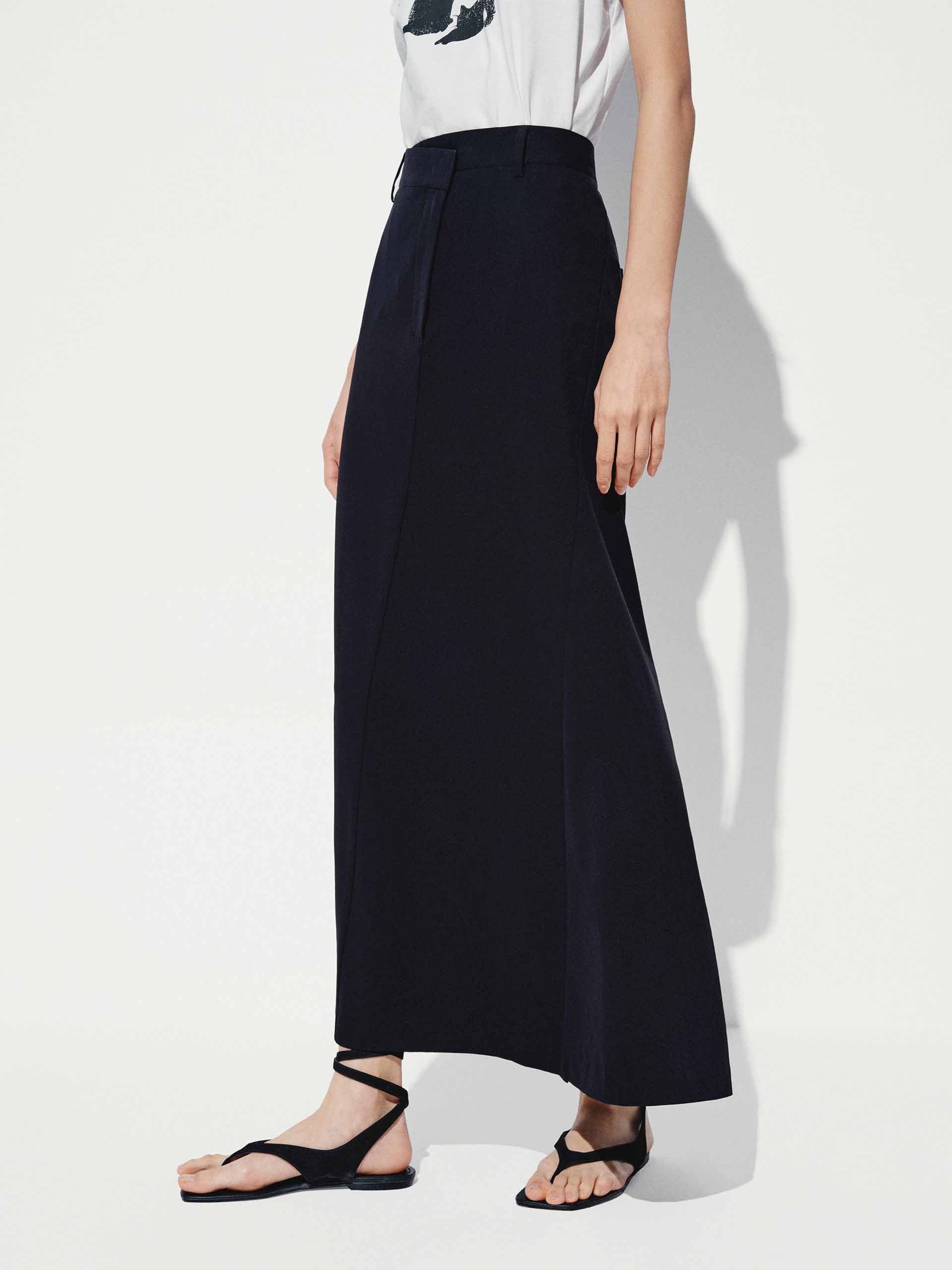 Back Slit A-Line Skirt - Image 3