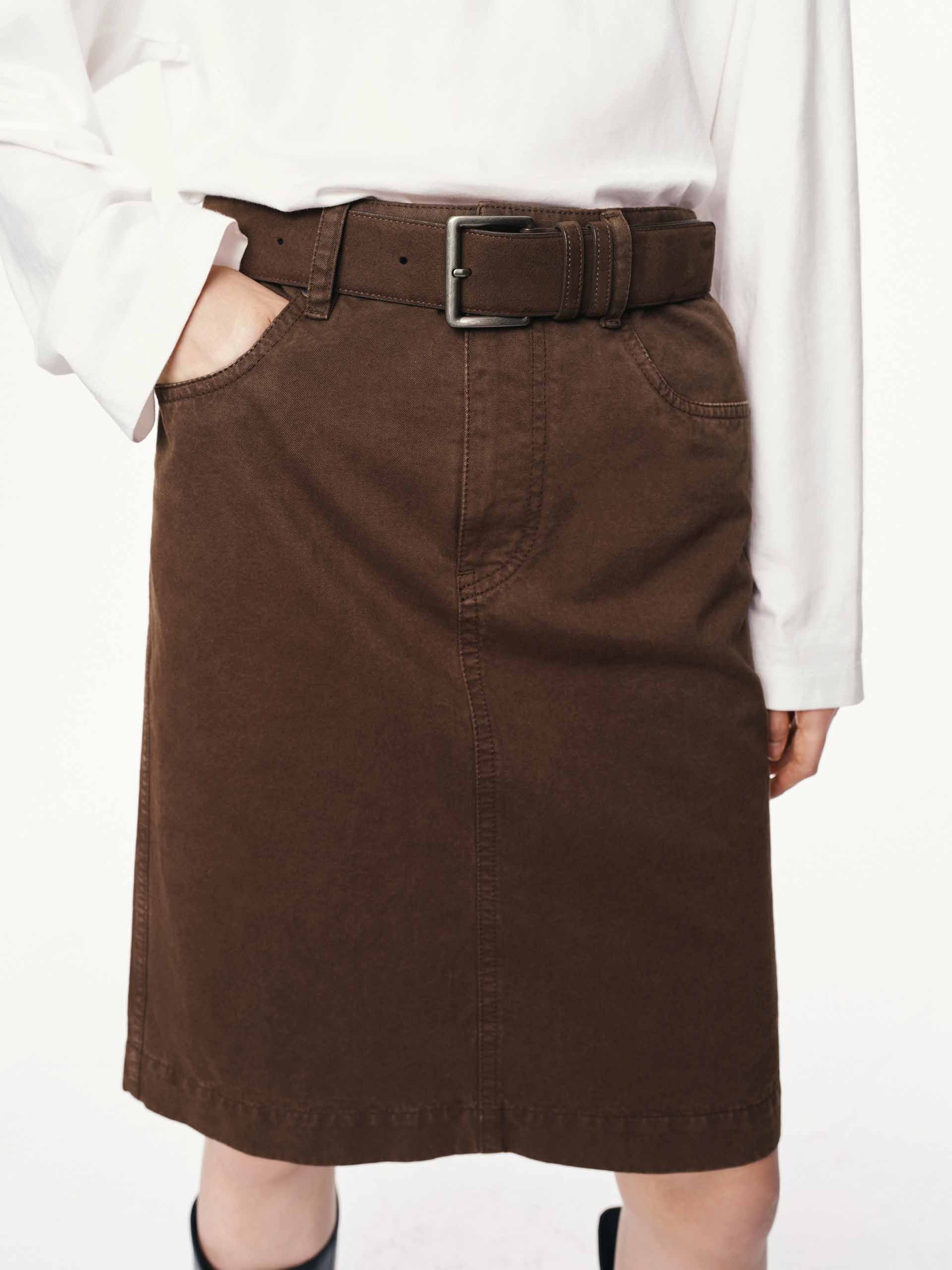 Back Slit Cotton Mini Skirt - Image 7