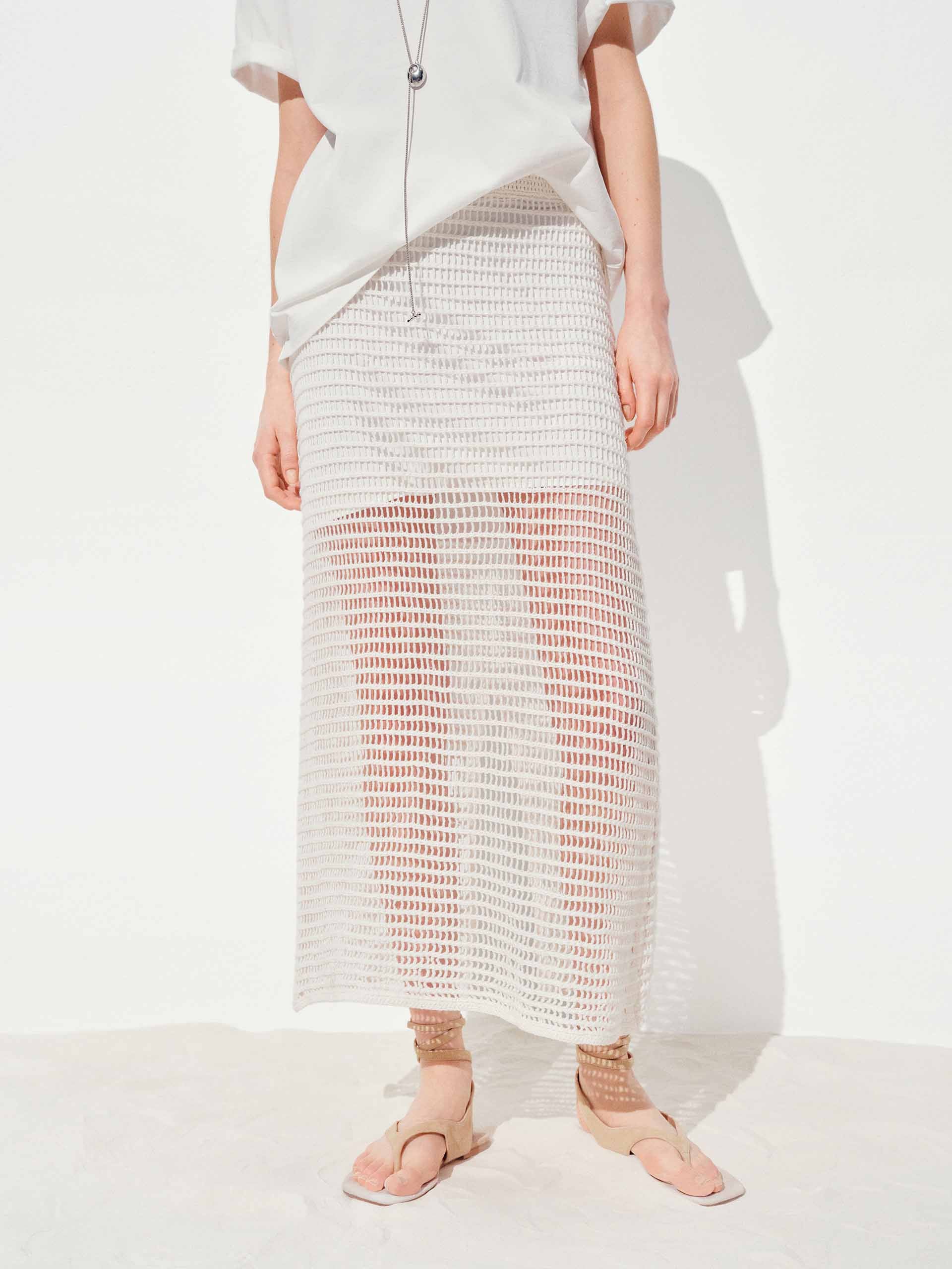 Back Slit Crochet Skirt