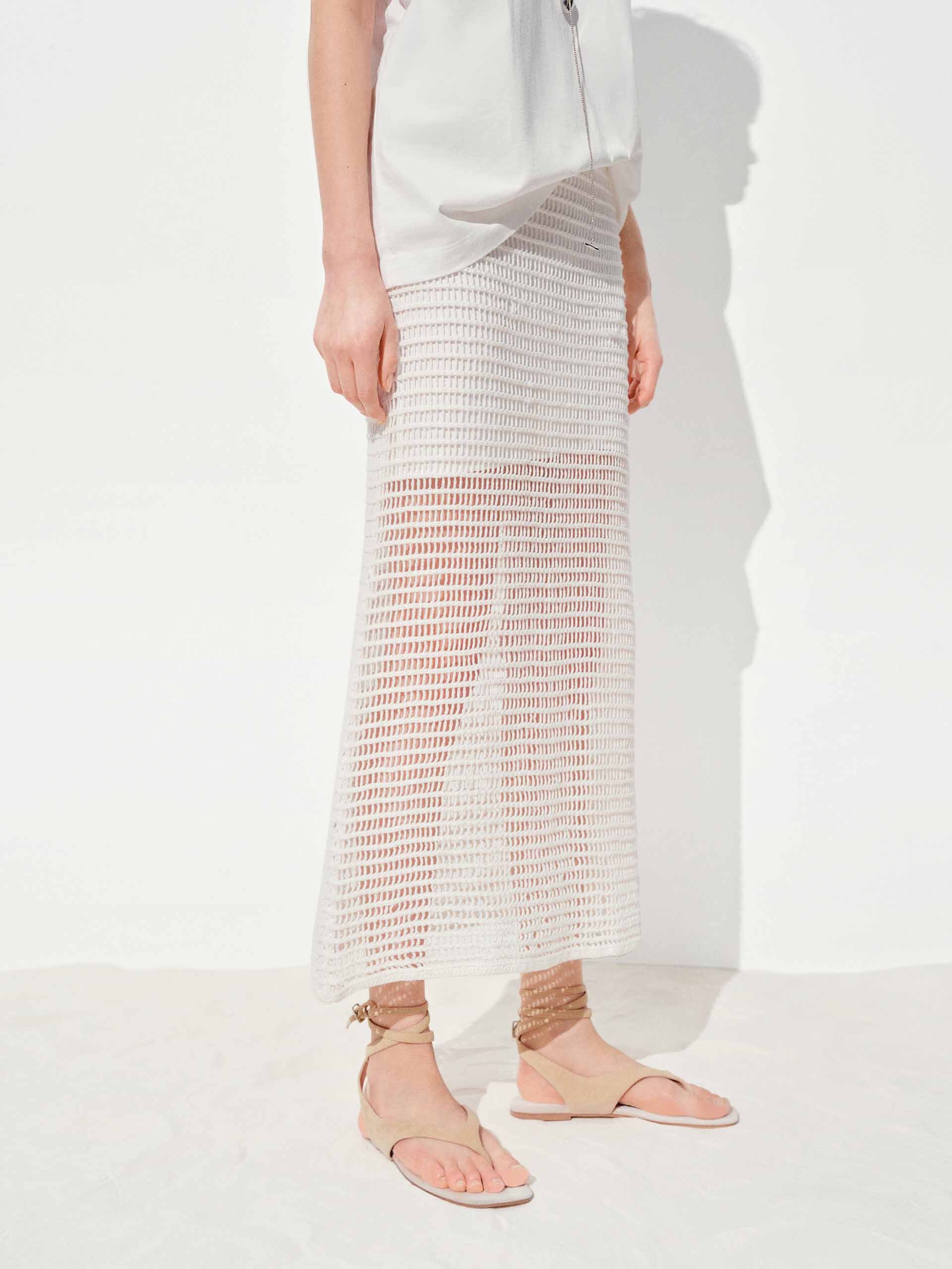 Back Slit Crochet Skirt - Image 3