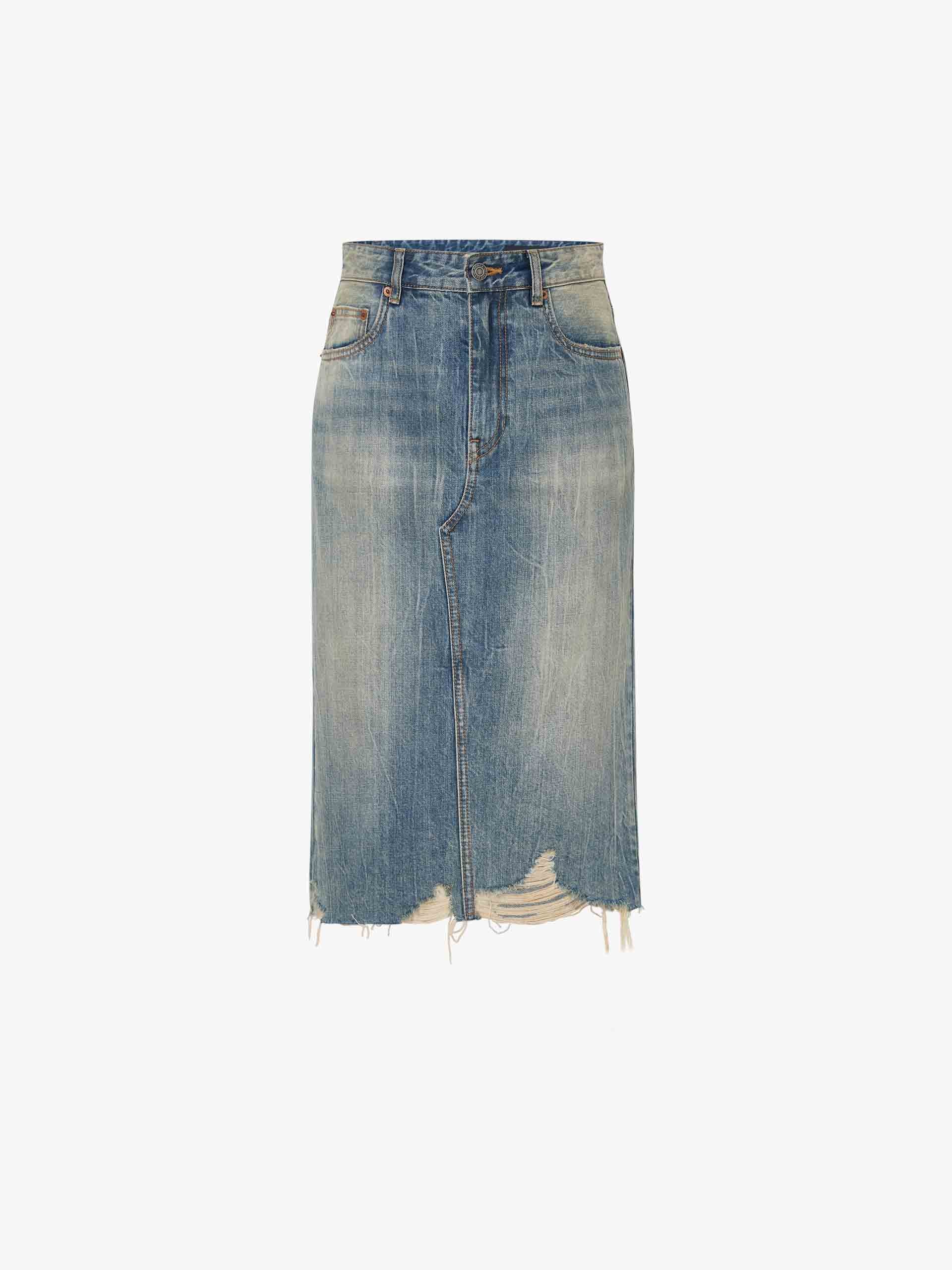 Back Slit Distressed Skirt - Image 5