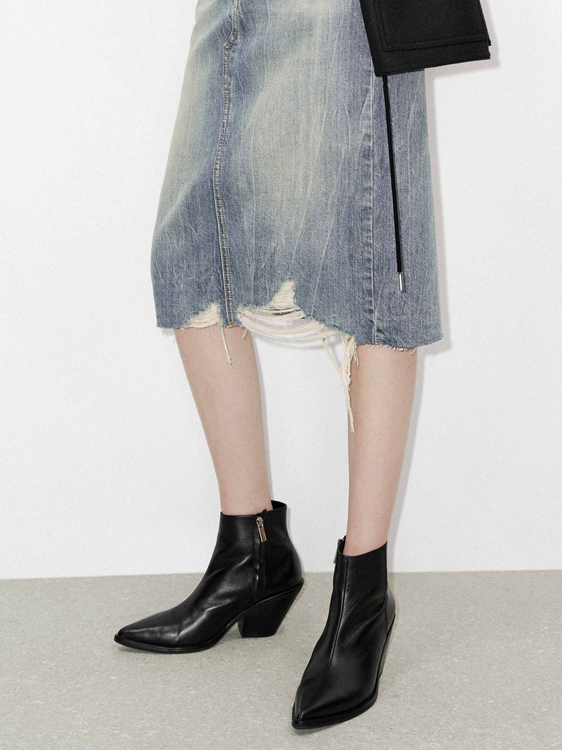 Back Slit Distressed Skirt - Image 7