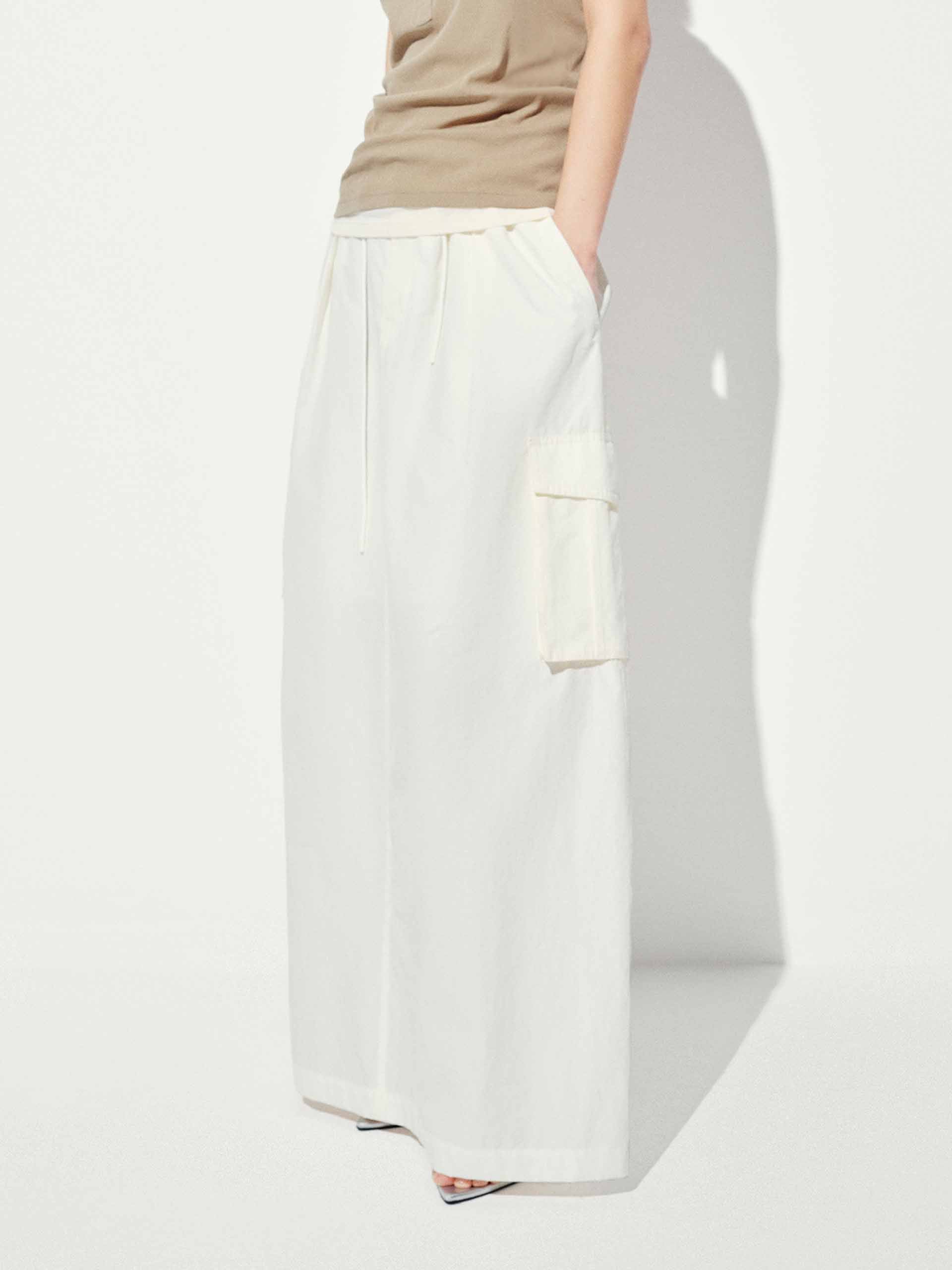 Back Slit Drawstring Skirt - Image 7
