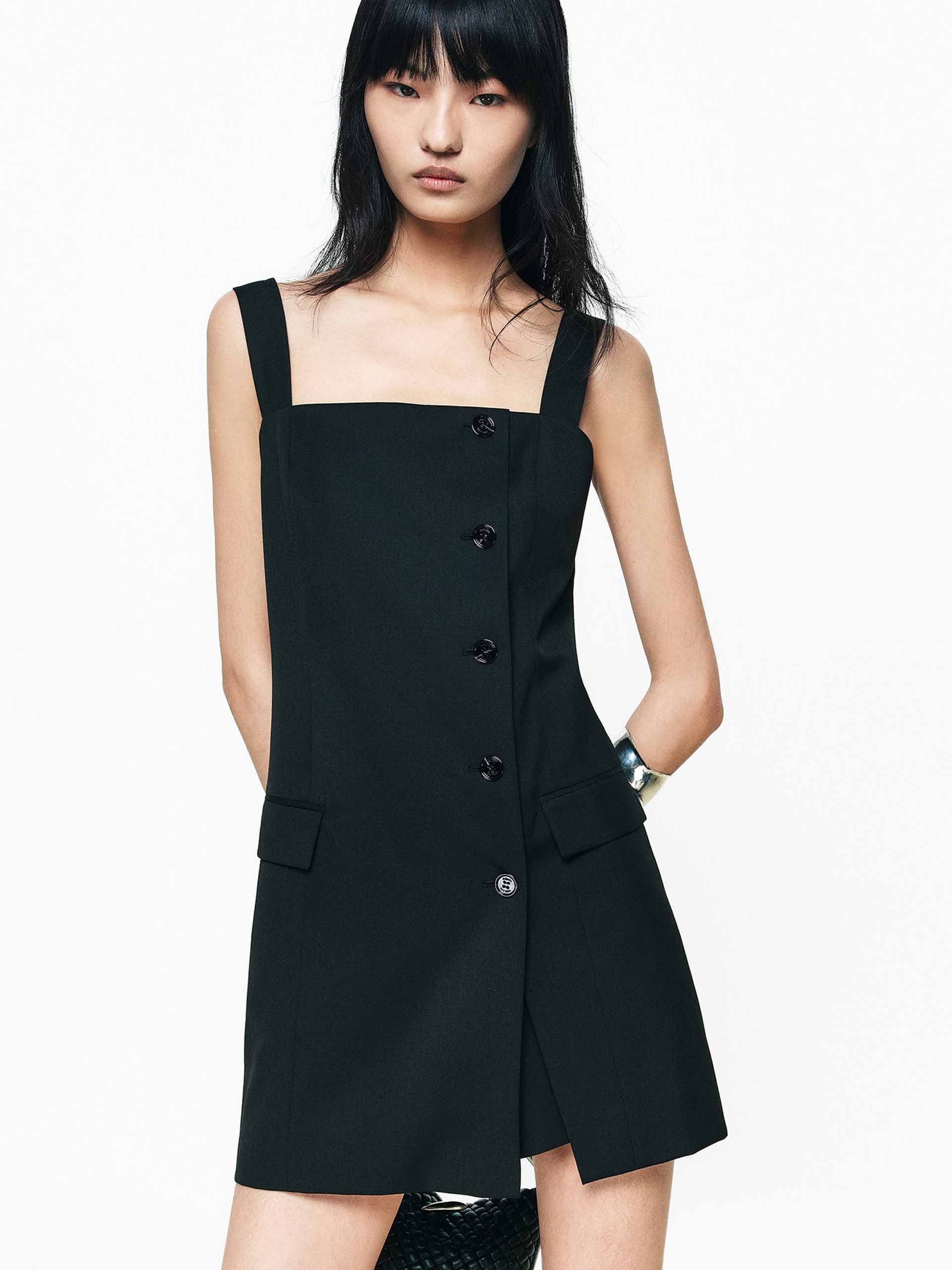 Back Zip Tailored Mini Dress