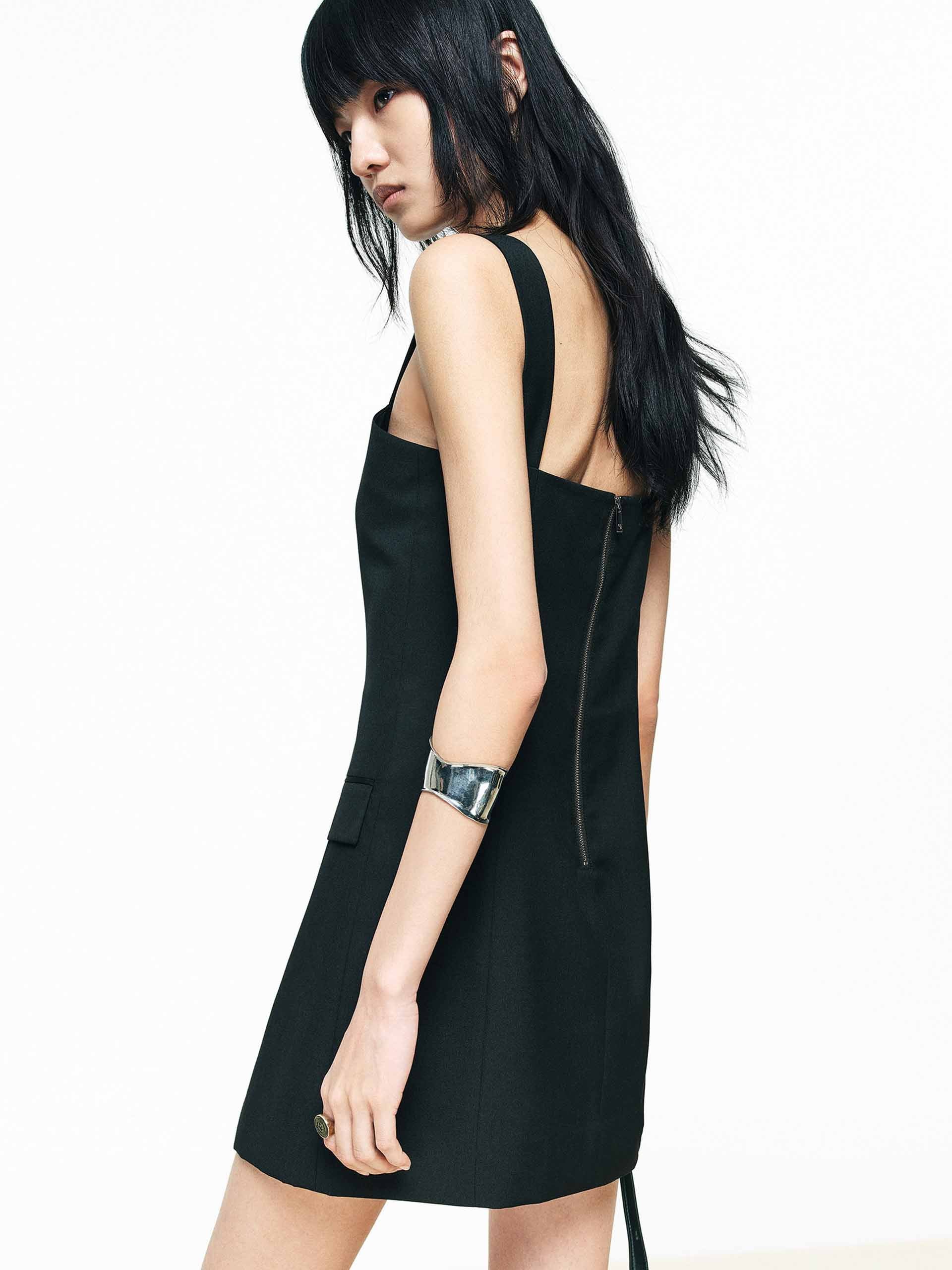 Back Zip Tailored Mini Dress - Image 7