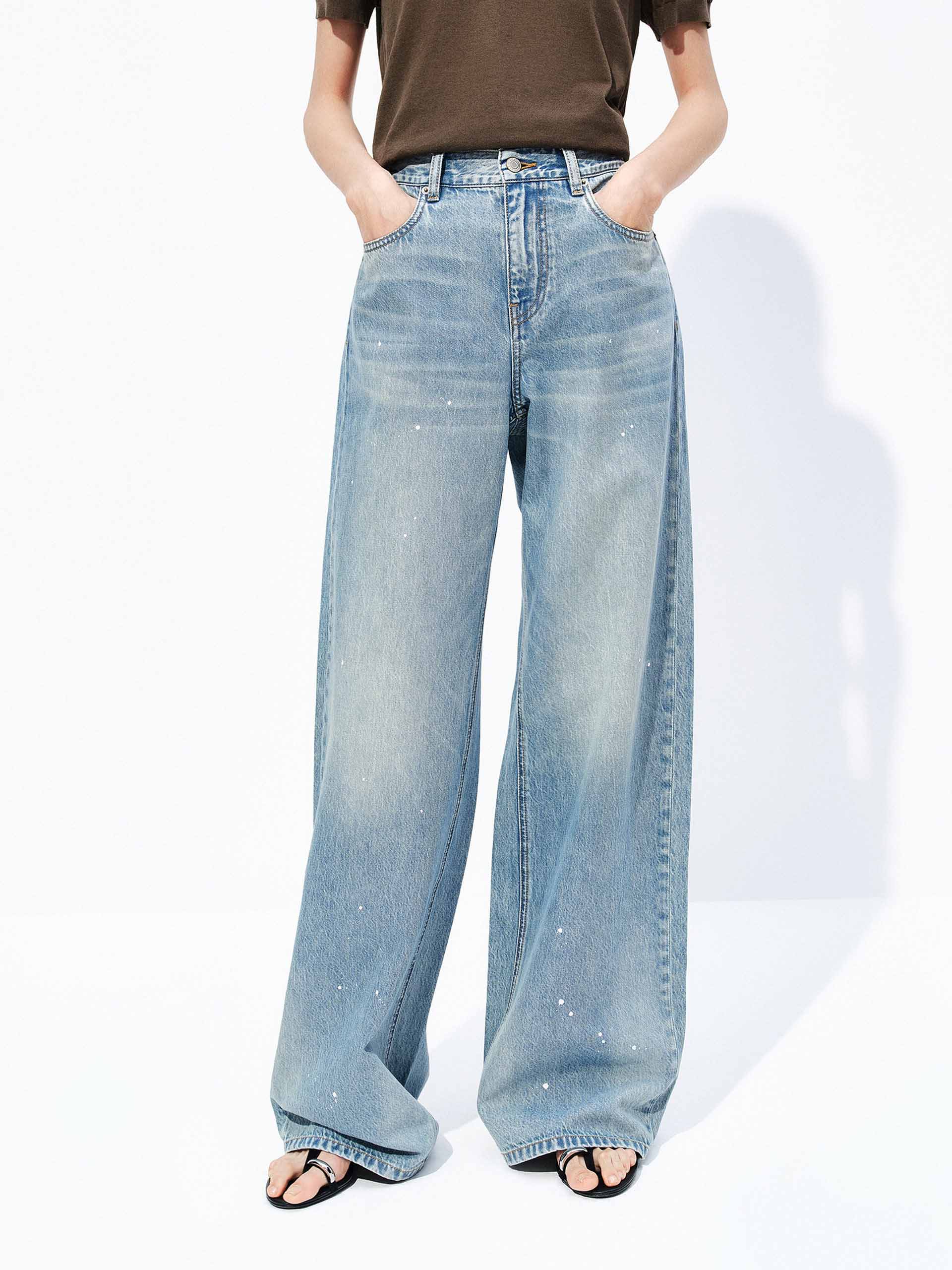 Baggy Straight Splatter Jeans