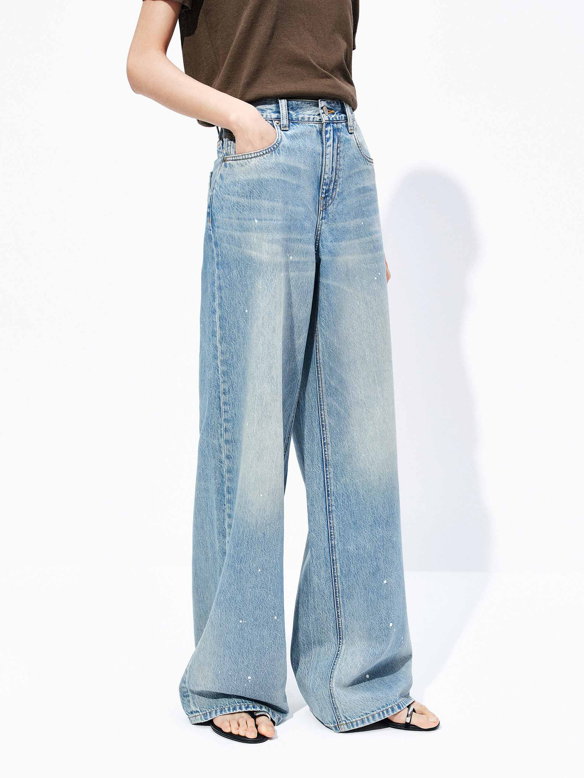 Baggy Straight Splatter Jeans - Image 6