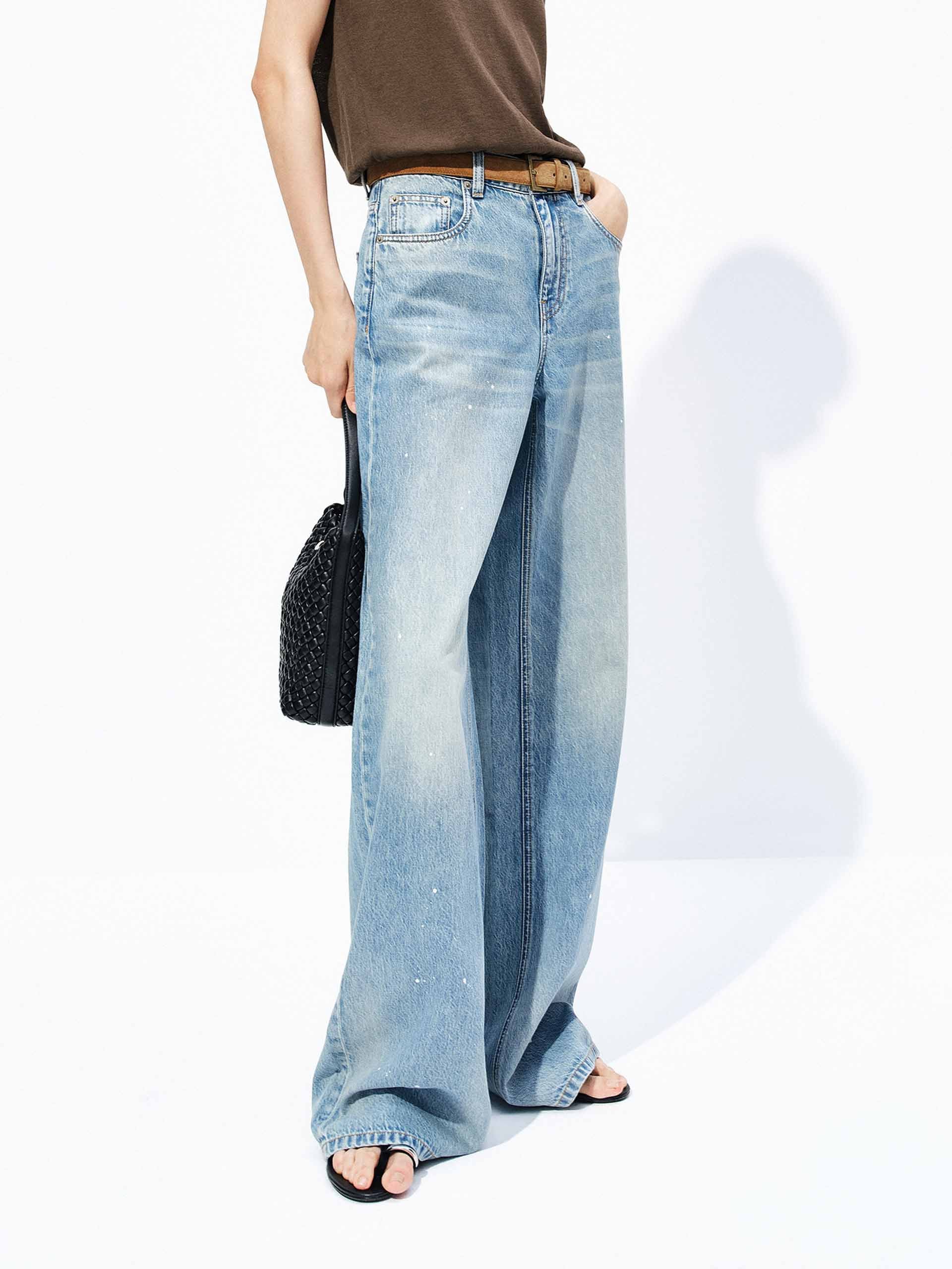 Baggy Straight Splatter Jeans - Image 7
