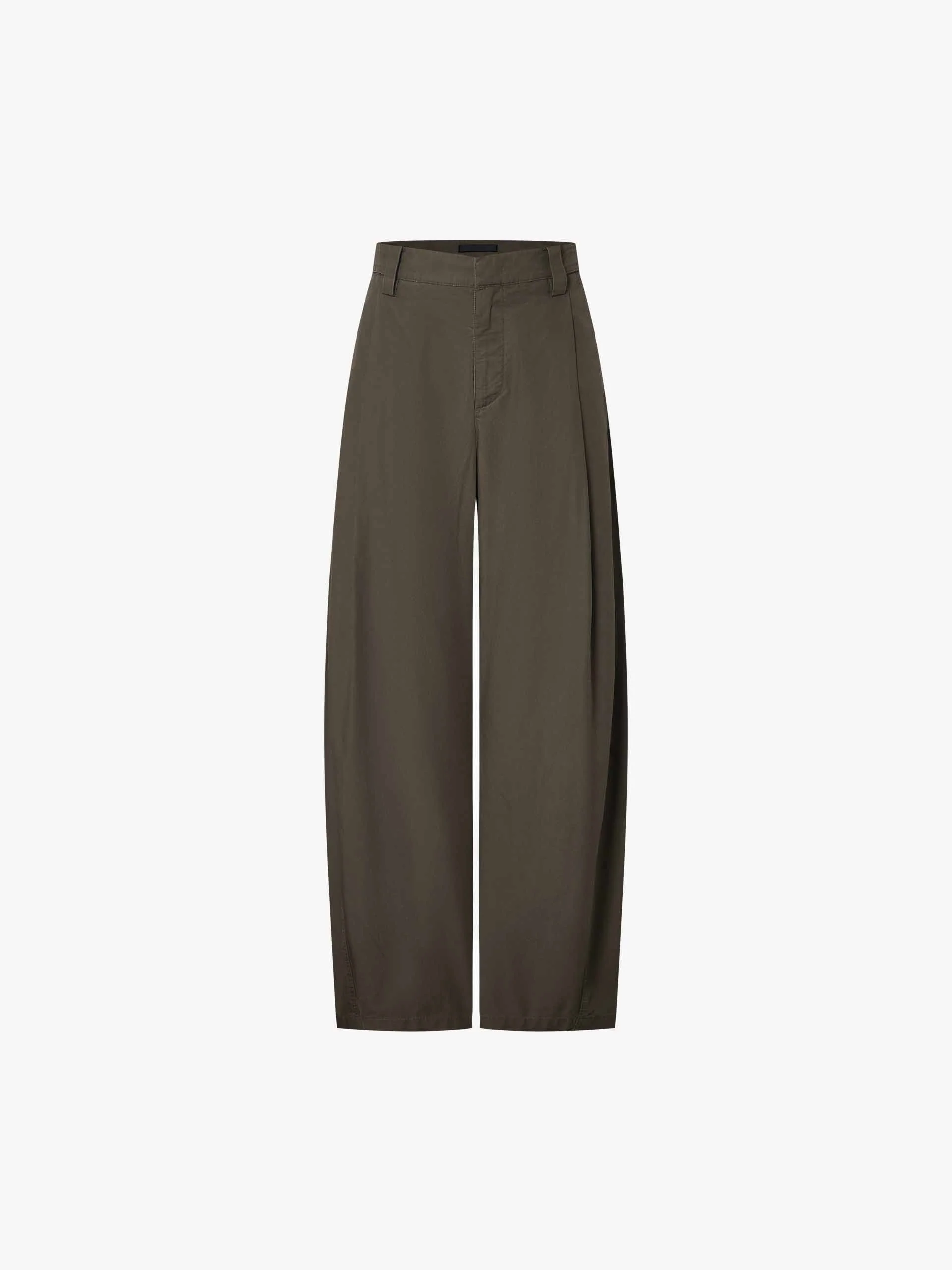 Barrel Leg Pleated Cotton Pants - Image 5