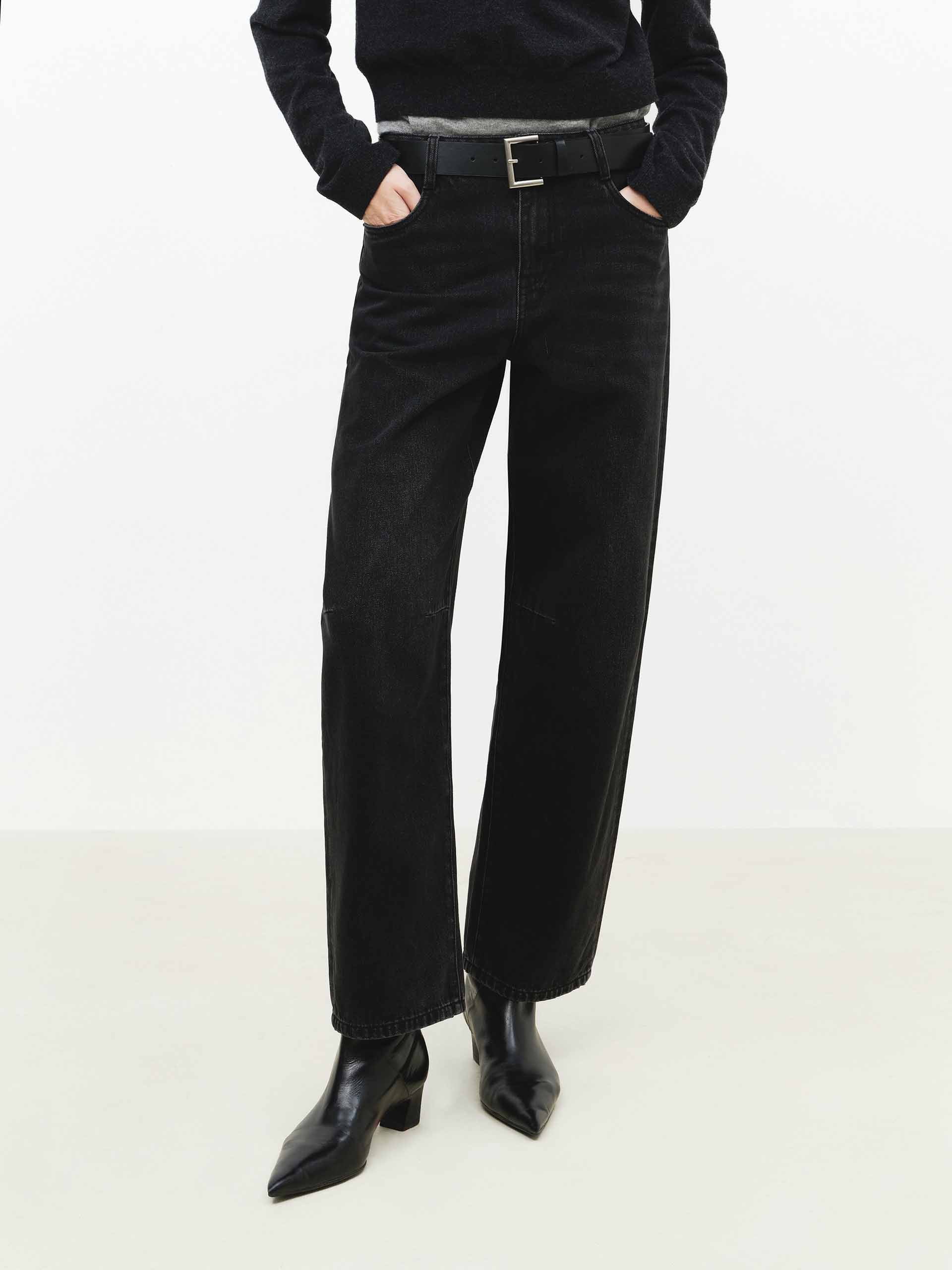 Barrel Leg Ankle Jeans