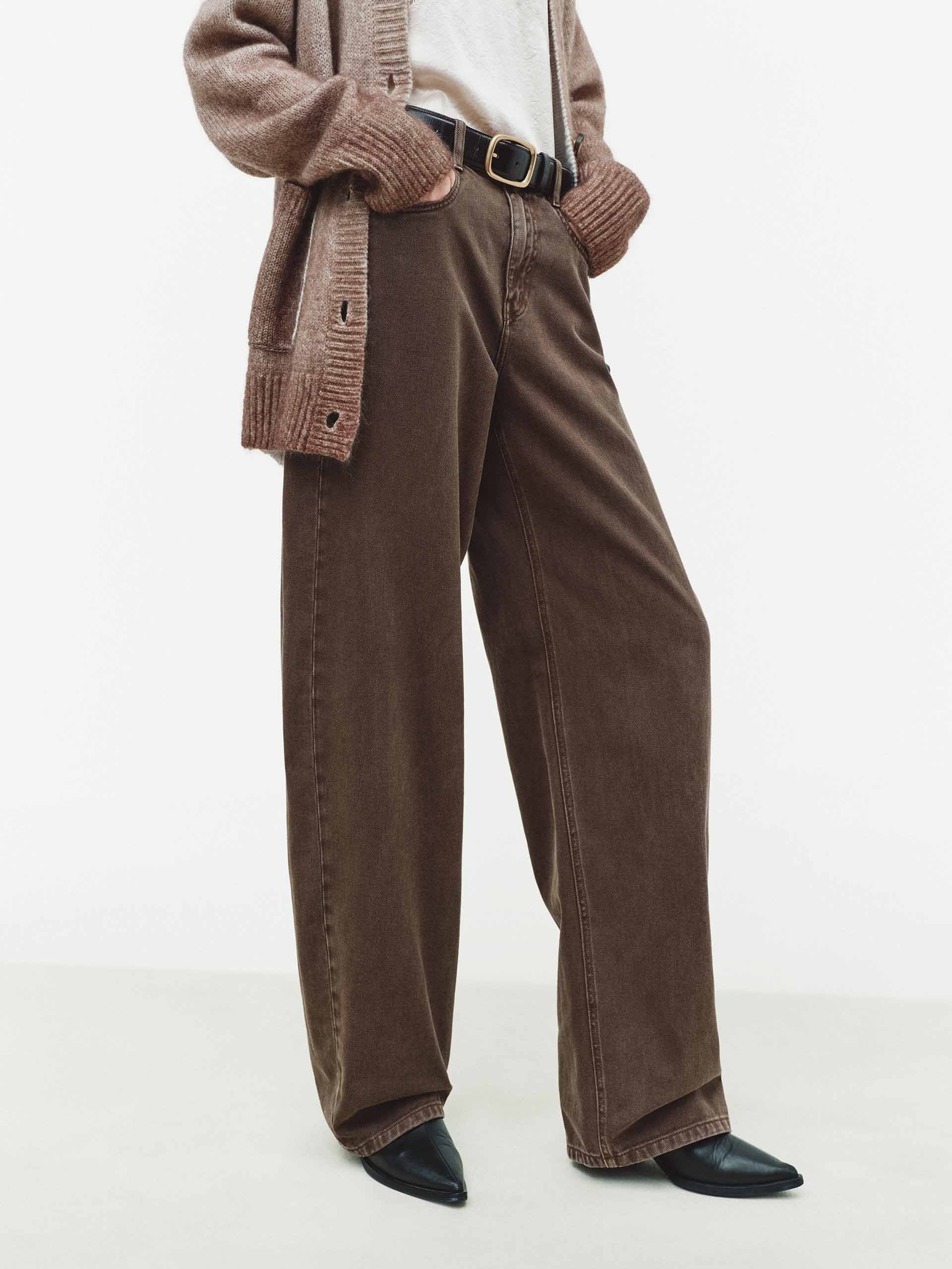 Barrel Leg Brown Jeans - Image 3