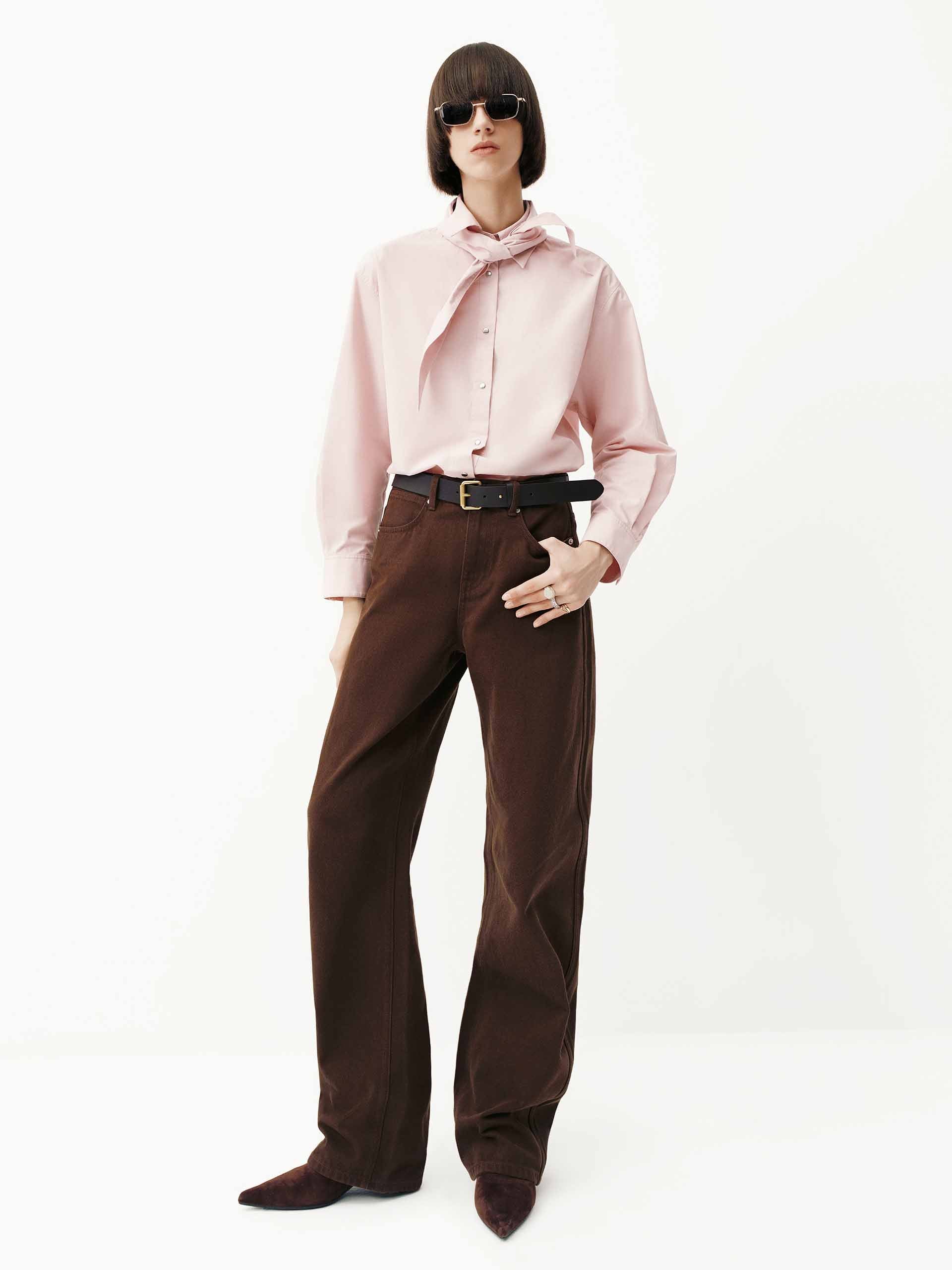 Barrel Leg Brown Jeans - Image 2