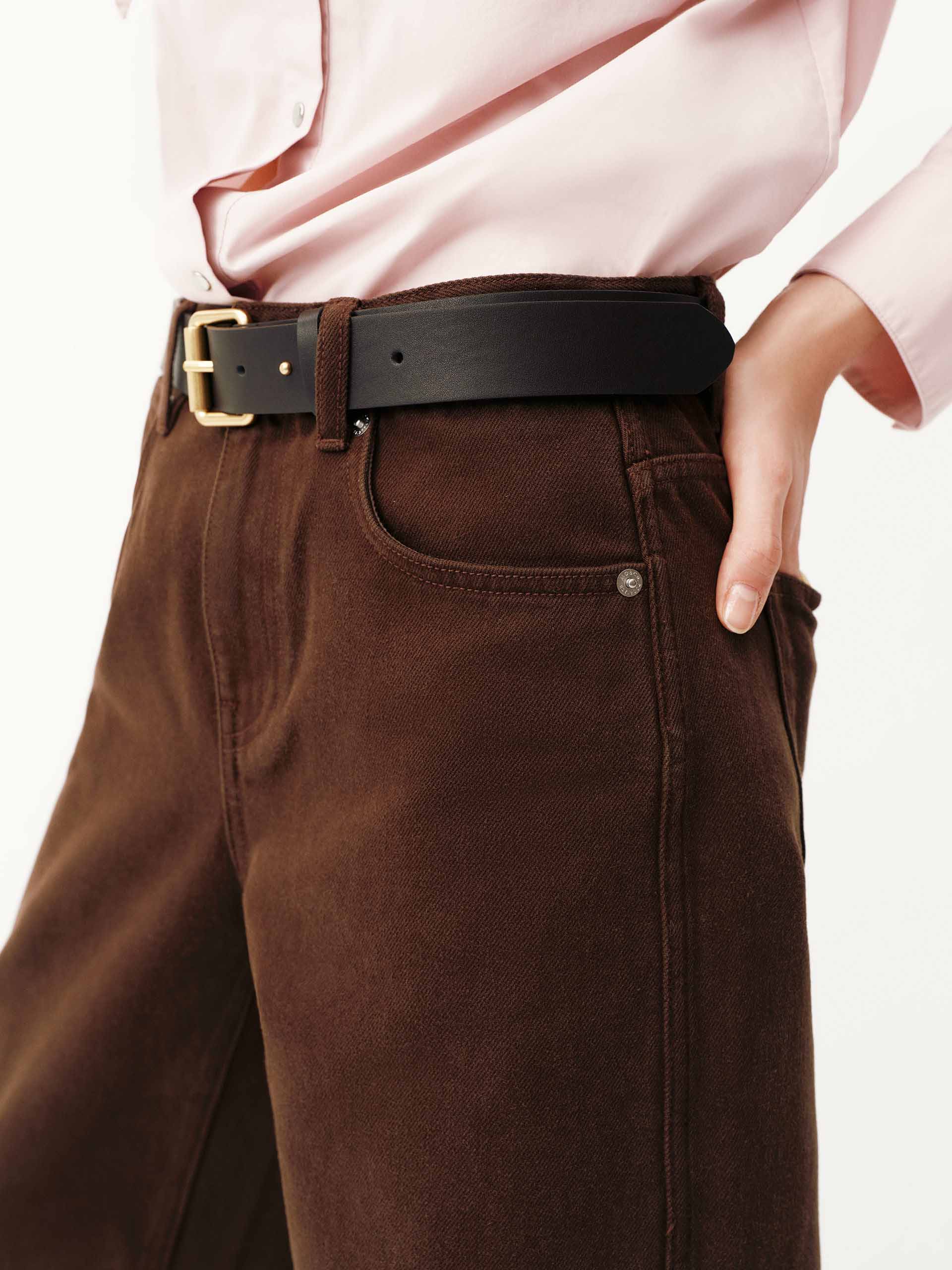 Barrel Leg Brown Jeans - Image 7