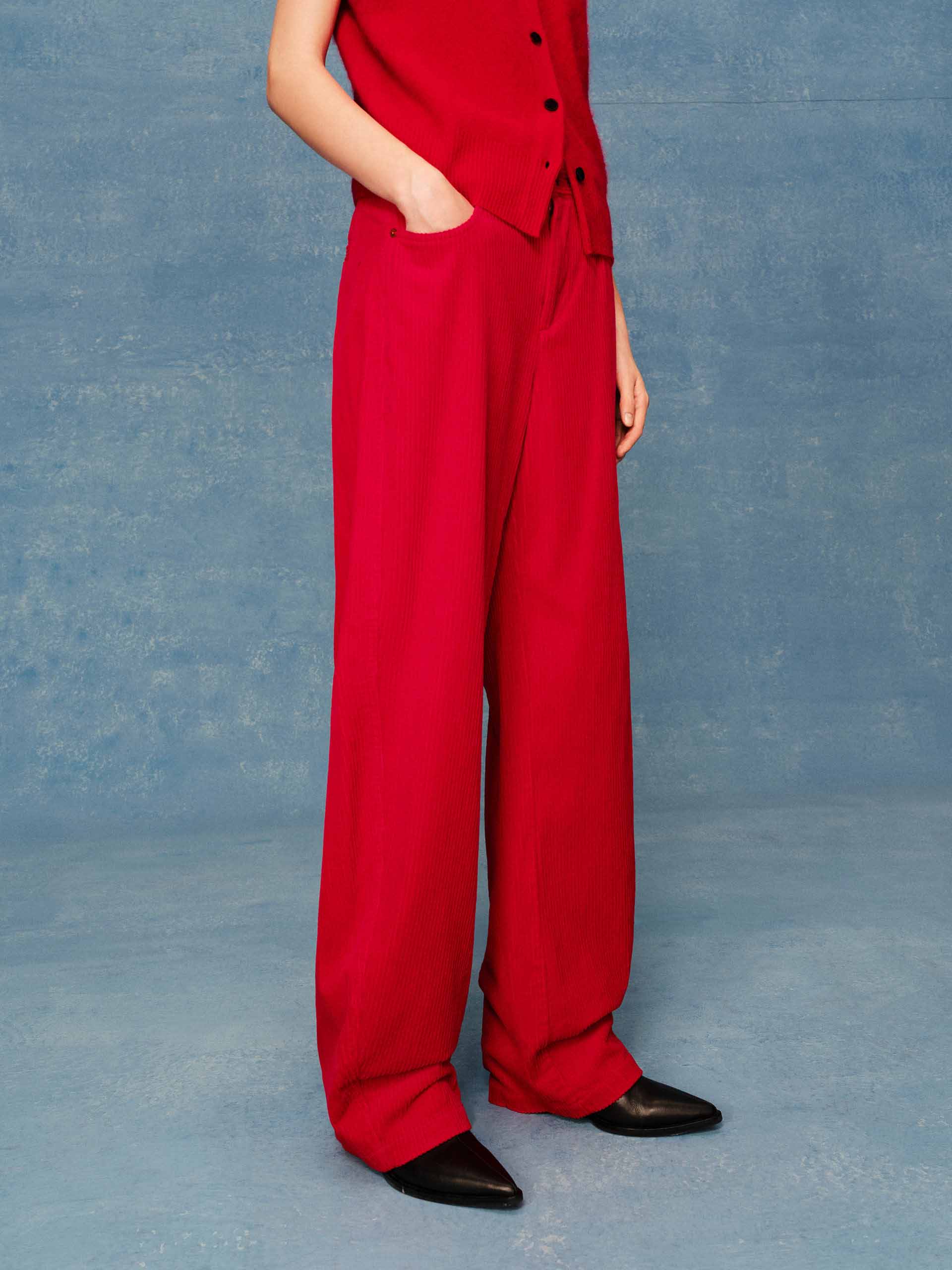 Barrel Leg Corduroy Trousers - Image 11