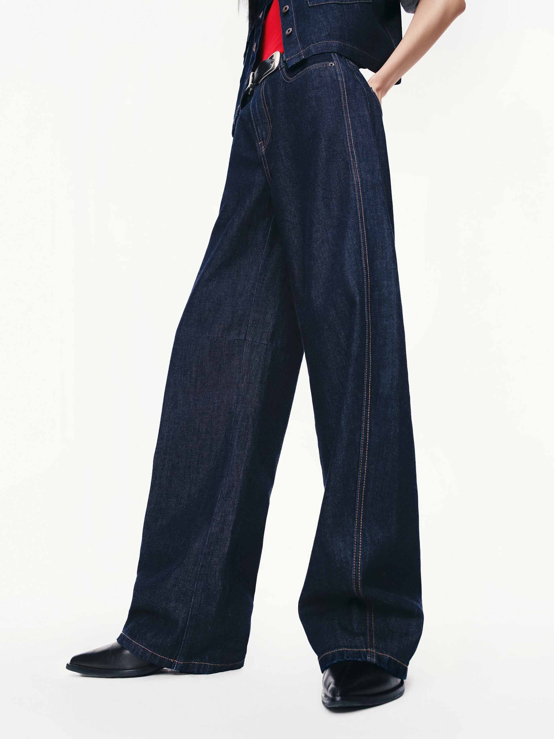 Barrel Leg Cotton Jeans