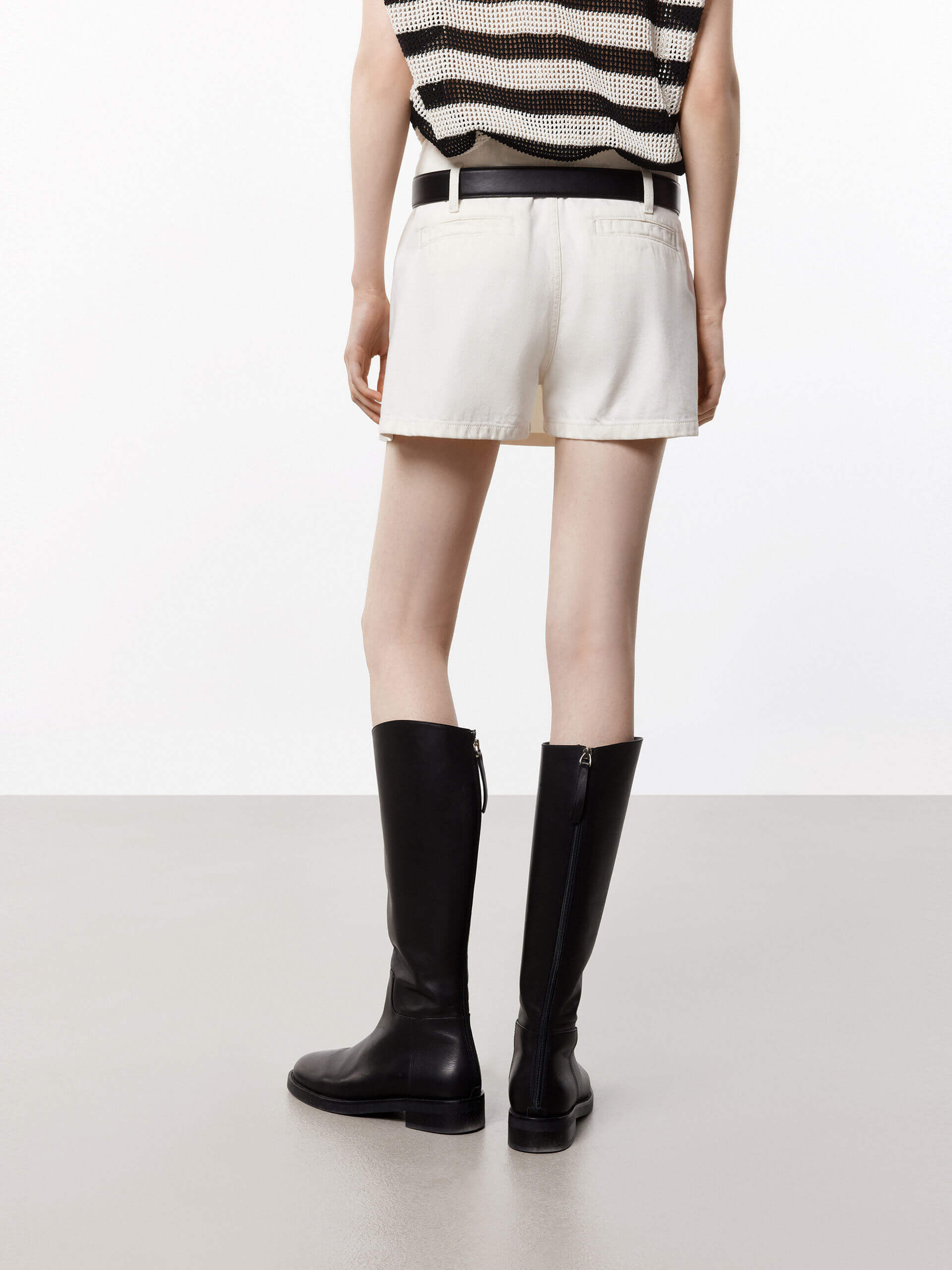 Belt Pleated Denim Skort - Image 11