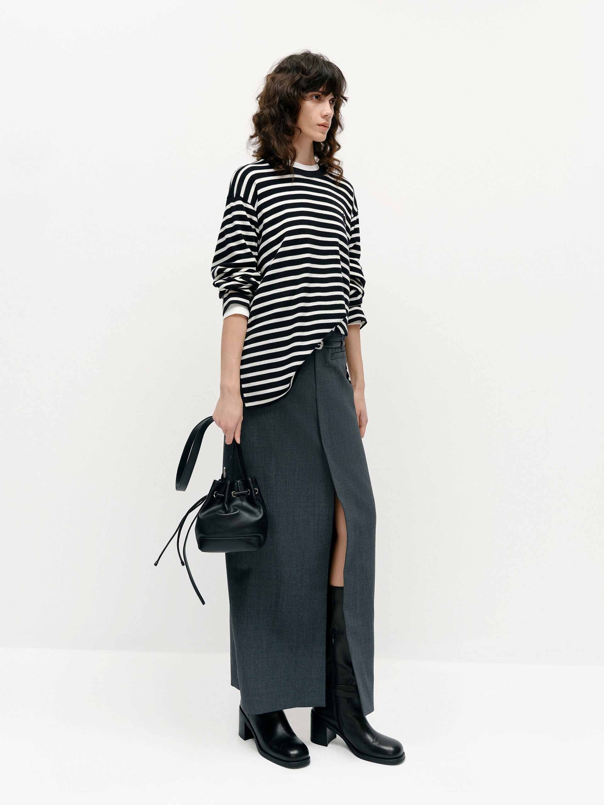 Belted Front Slit Skirt - Image 14