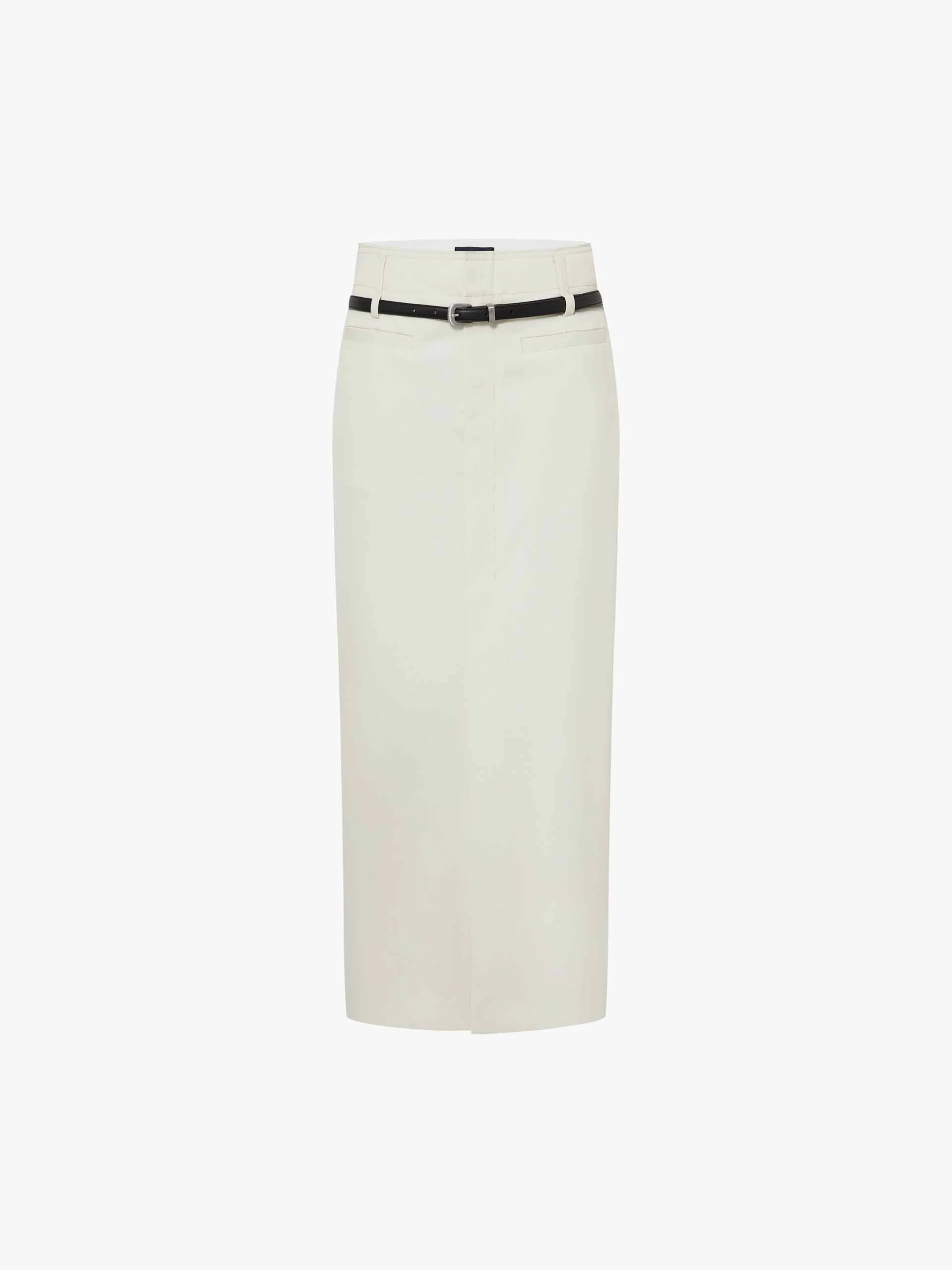 Belted Front Slit Skirt - Image 5