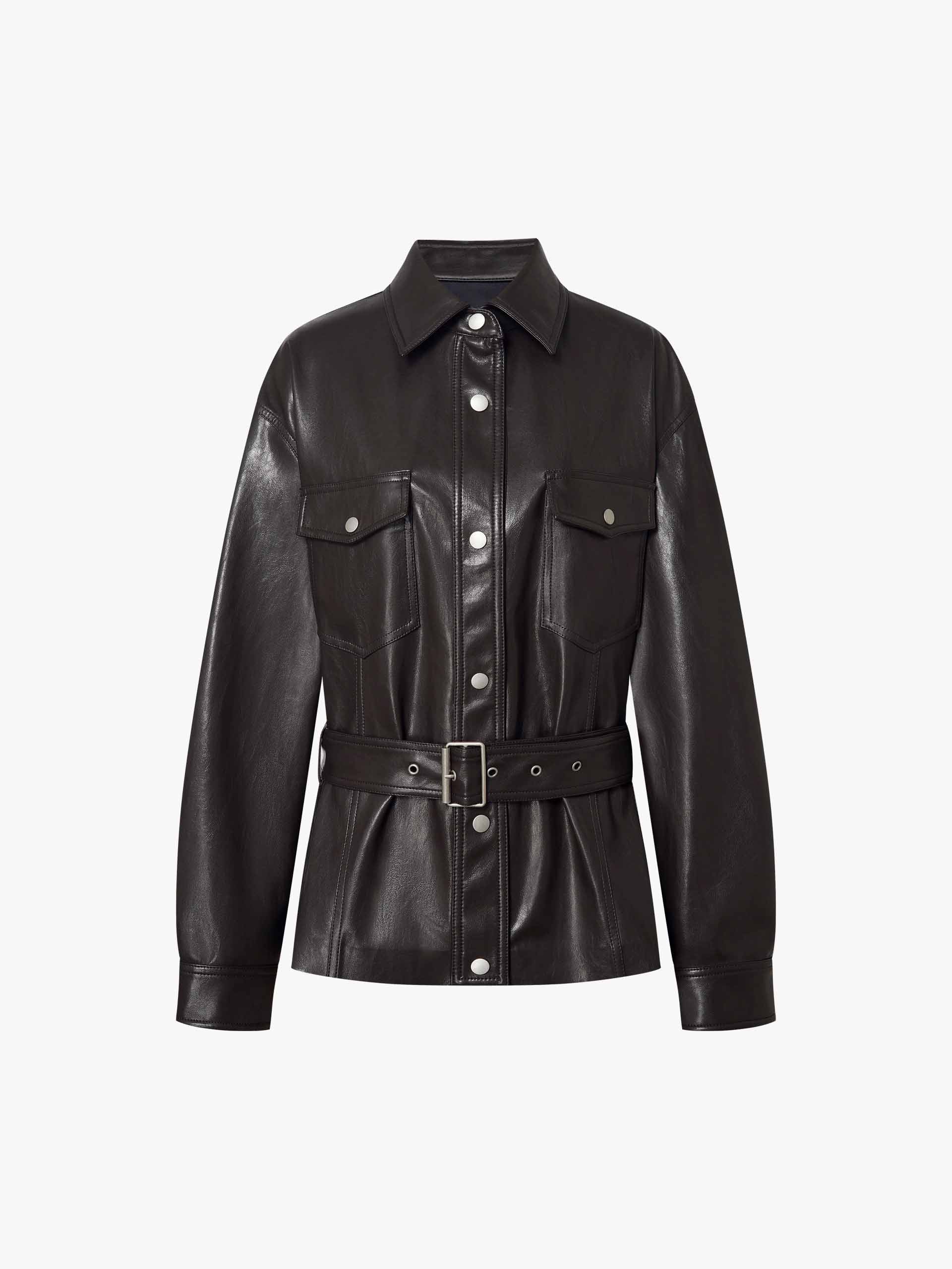Belted PU Leather Jacket - Image 5