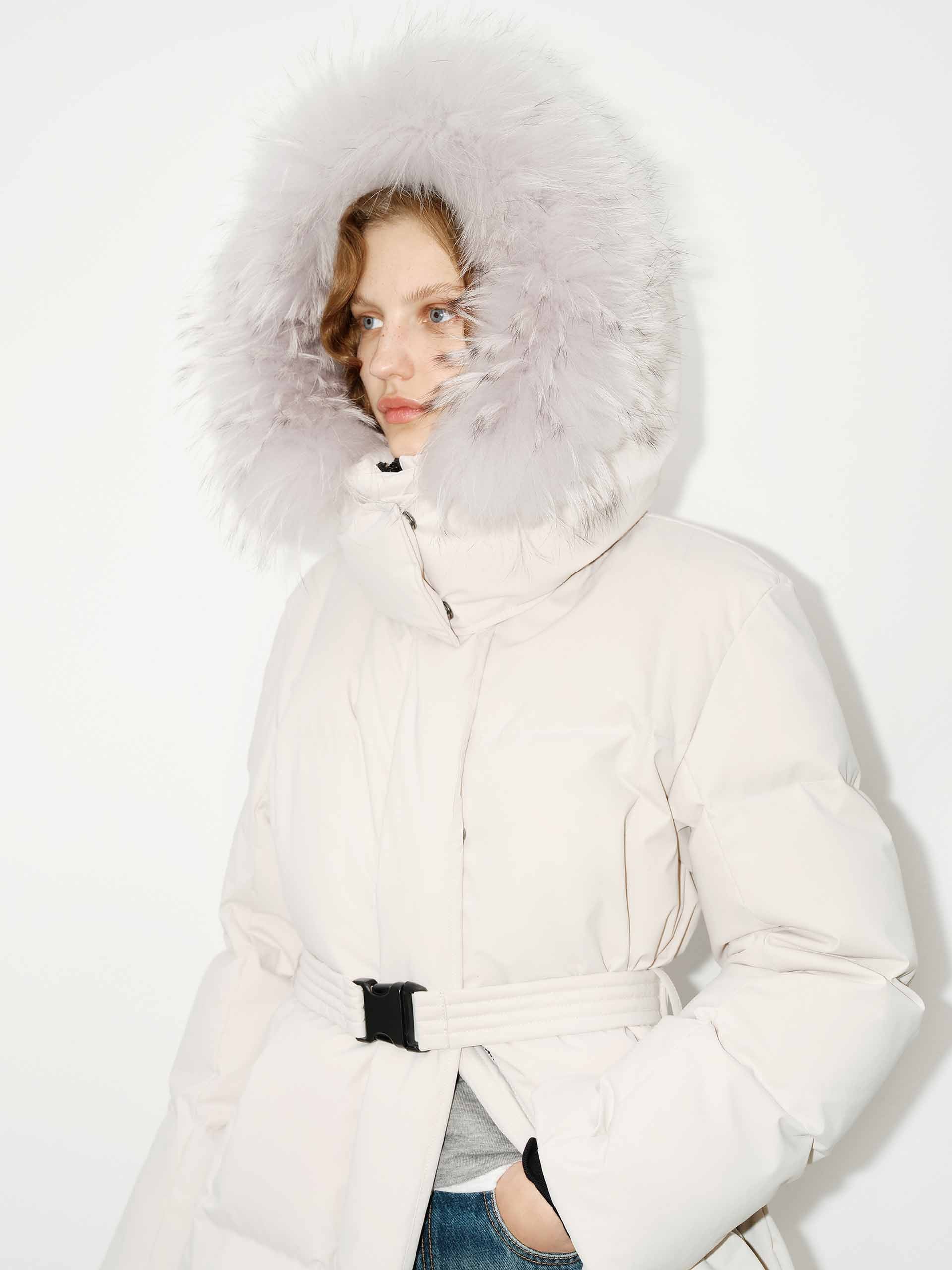 Belted Quilted Down Coat - Image 6