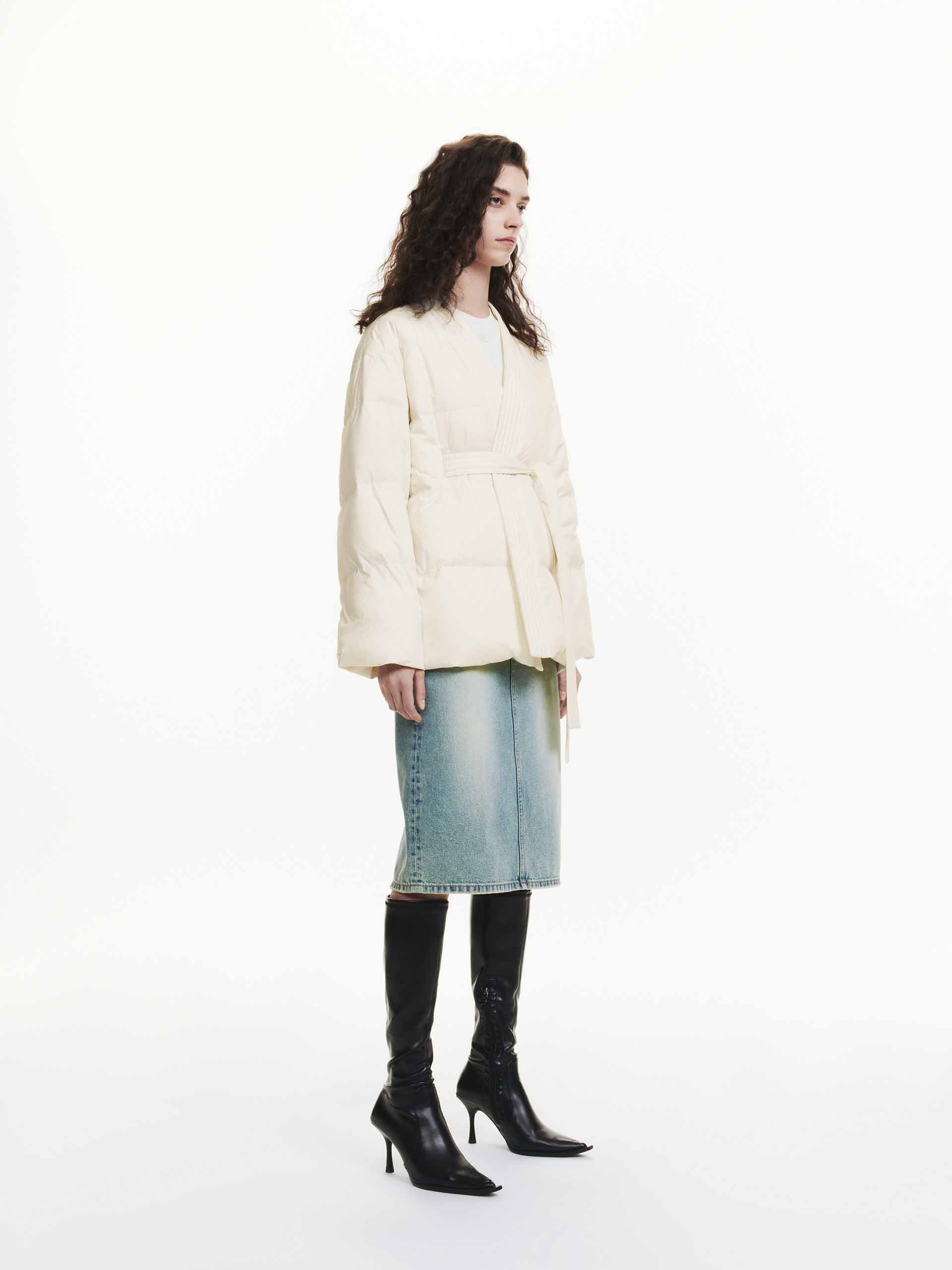 Belted Quilted Down jacket - Image 7