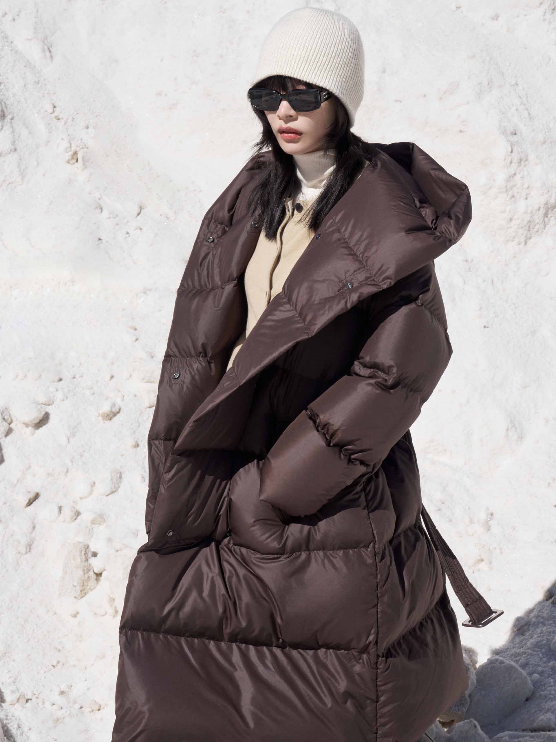 Belted Quilted Shell Down Coat - Image 10