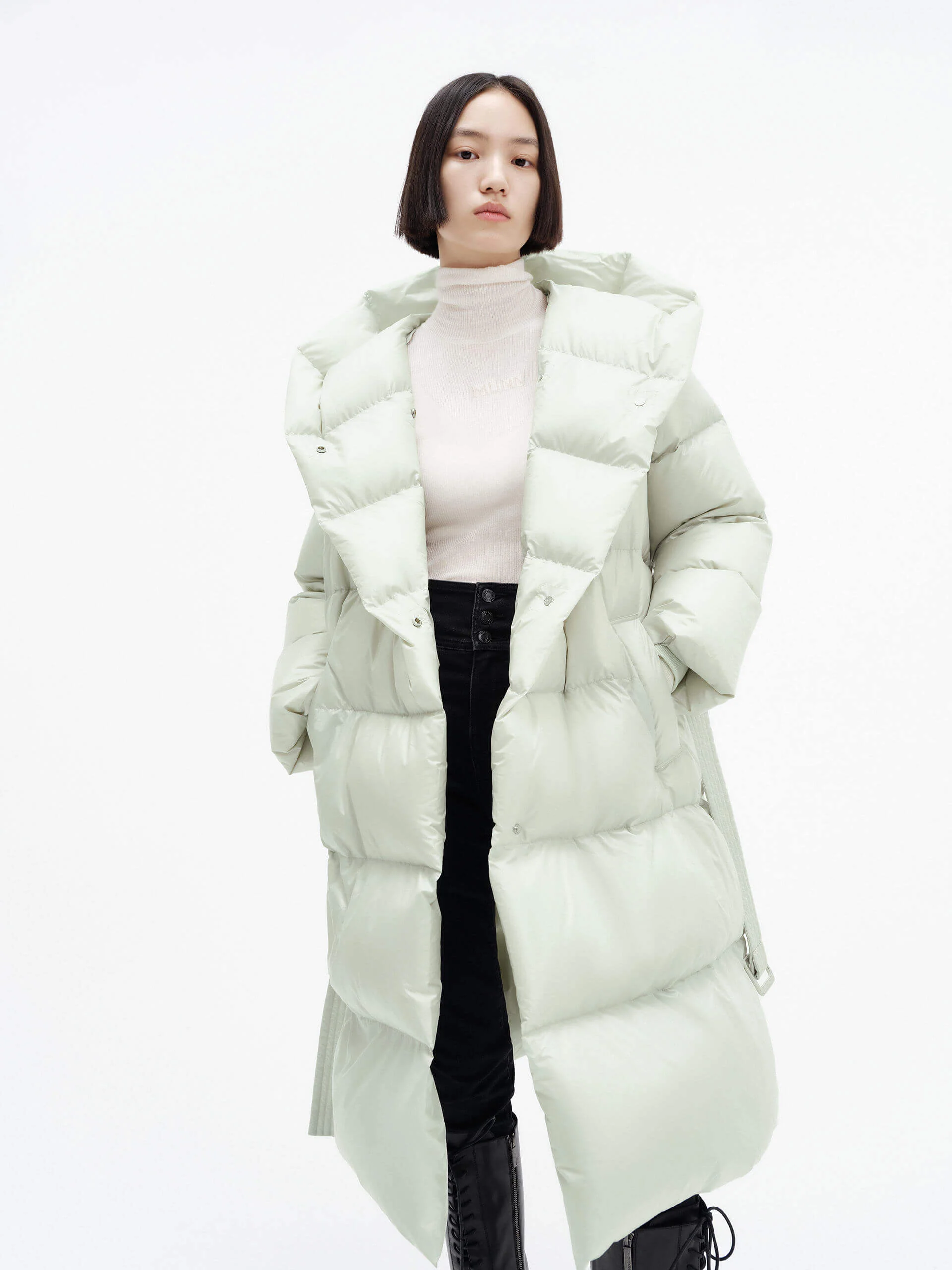 Belted Quilted Shell Down Coat - Image 16