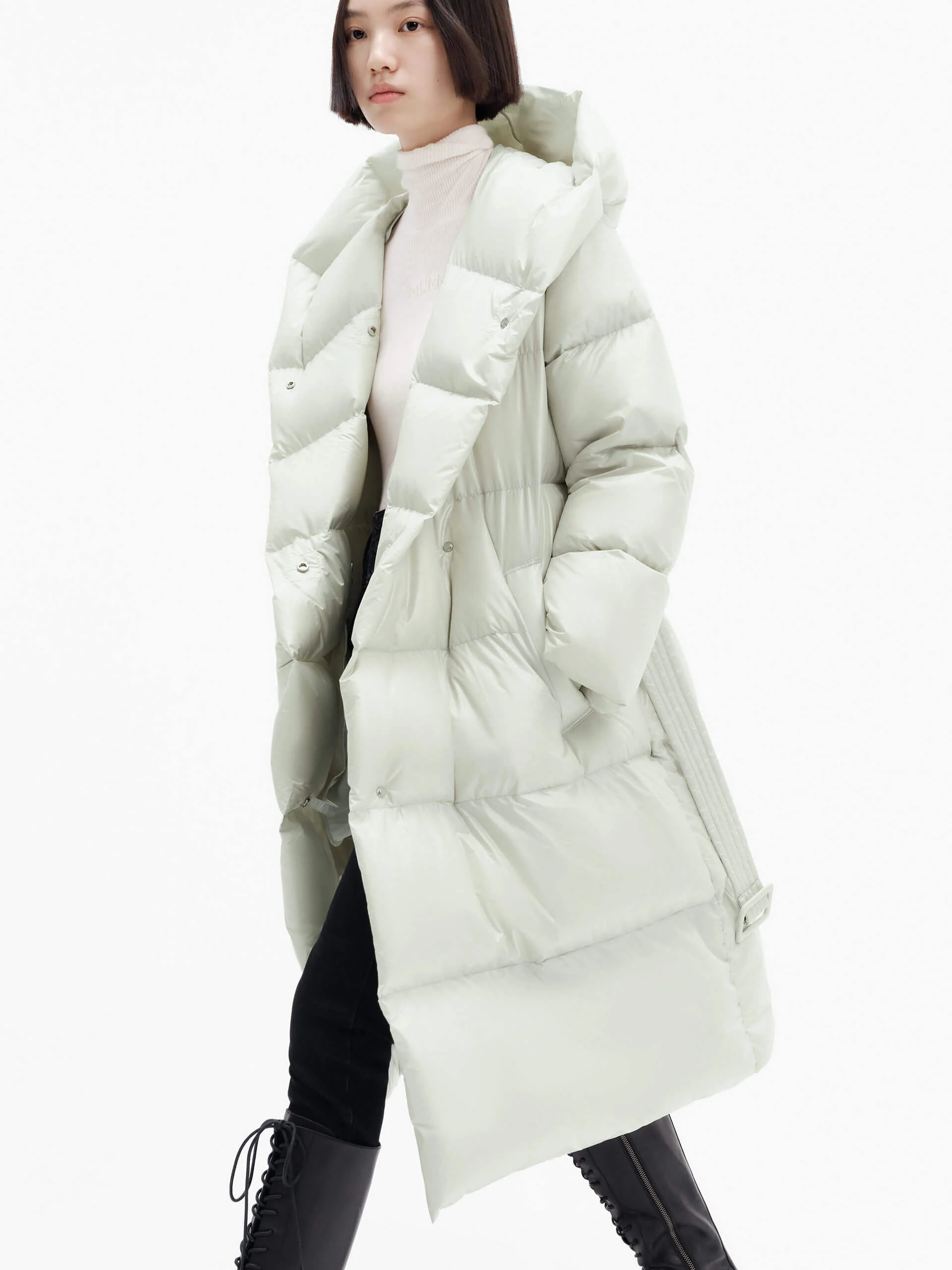 Belted Quilted Shell Down Coat - Image 17