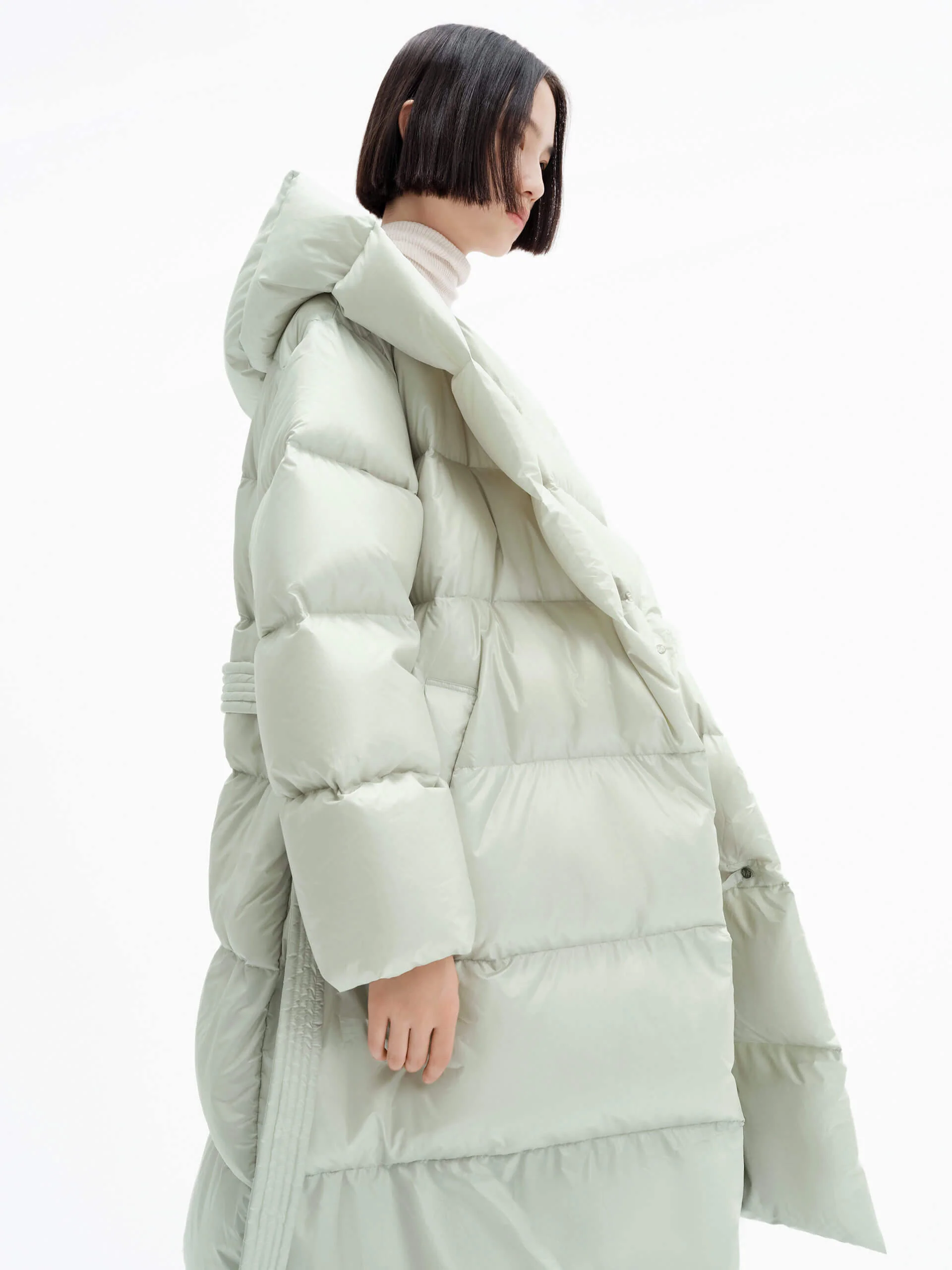 Belted Quilted Shell Down Coat - Image 18
