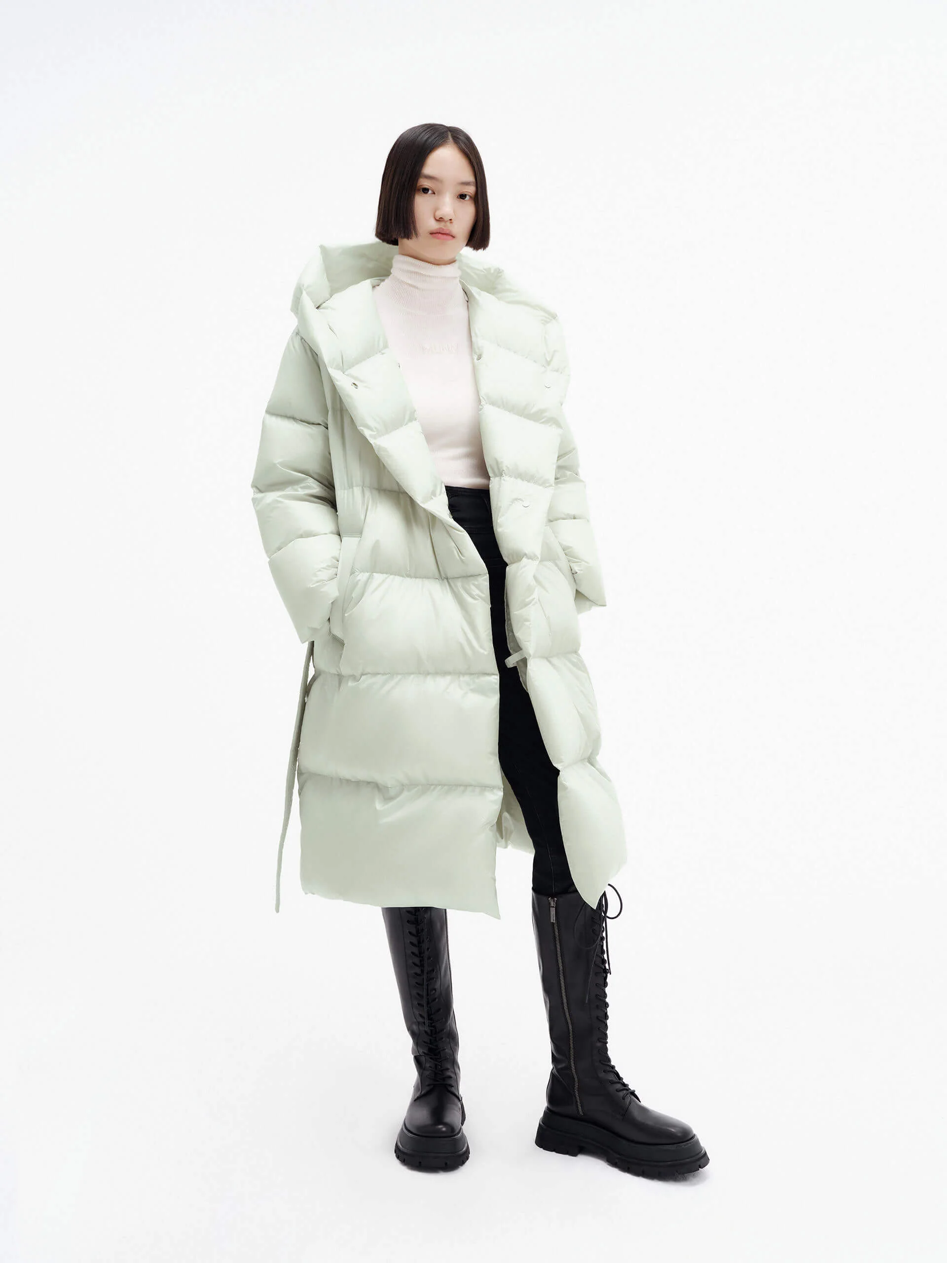 Belted Quilted Shell Down Coat - Image 19