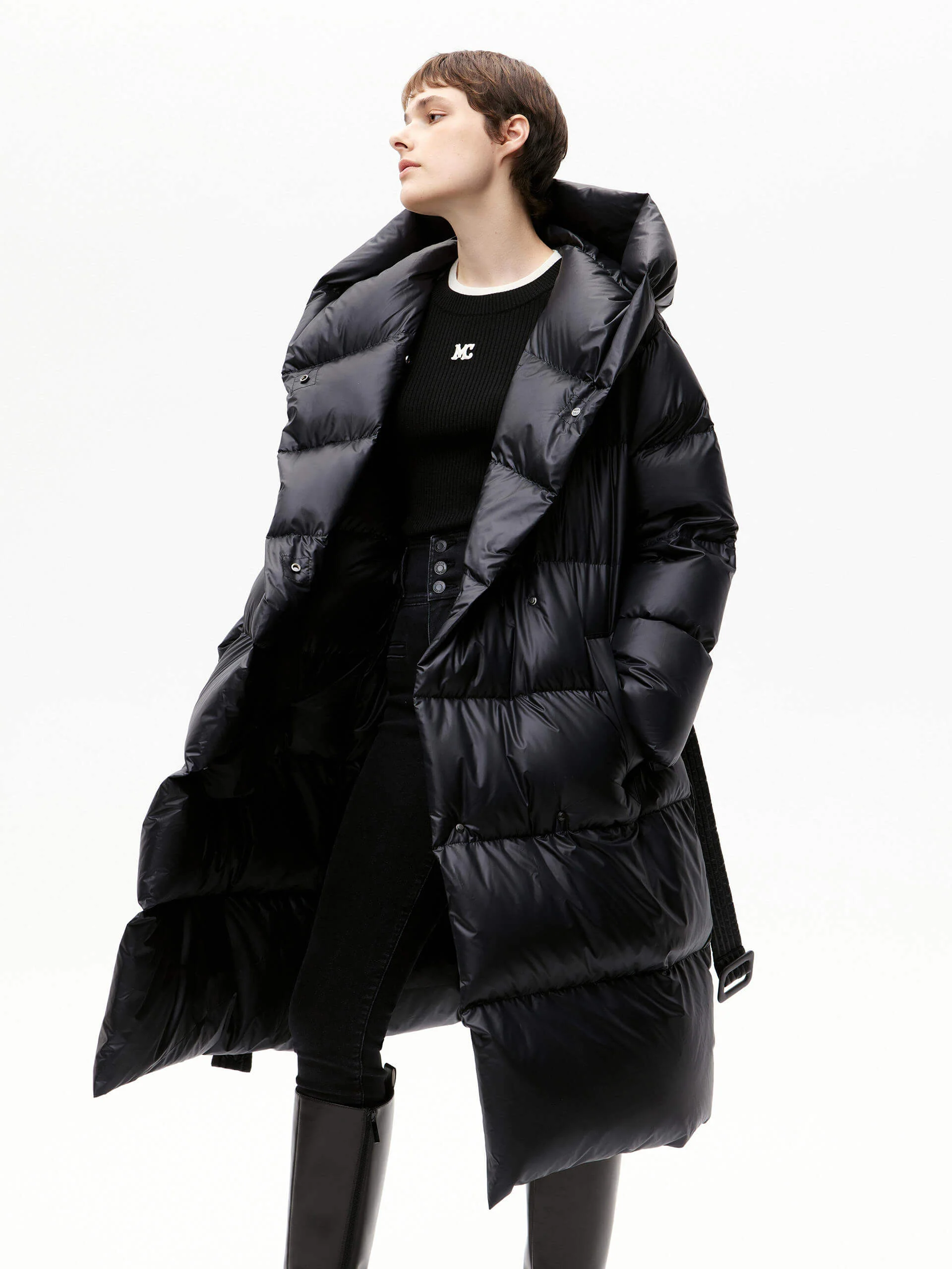 Belted Quilted Shell Down Coat - Image 22
