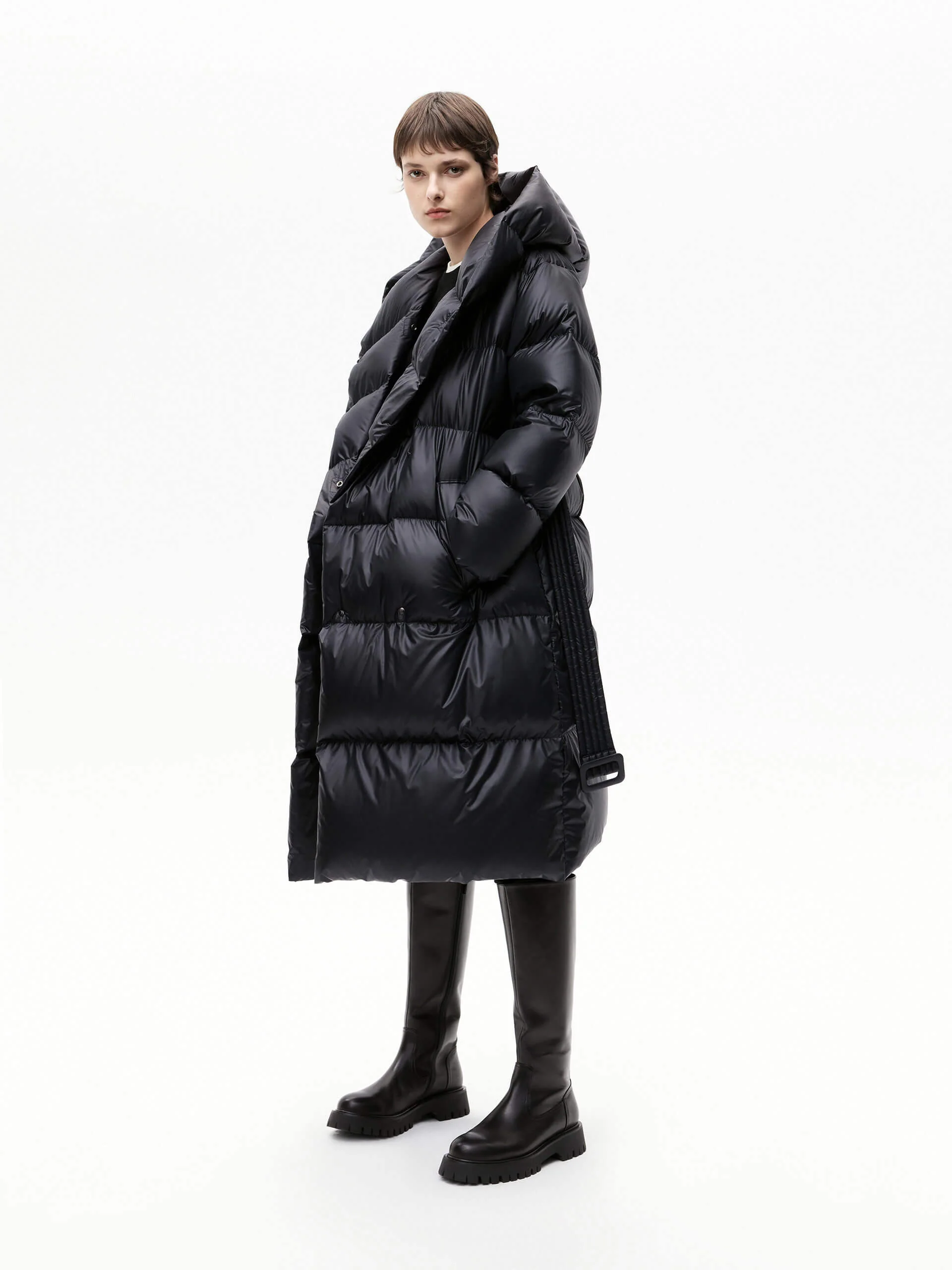 Belted Quilted Shell Down Coat - Image 24